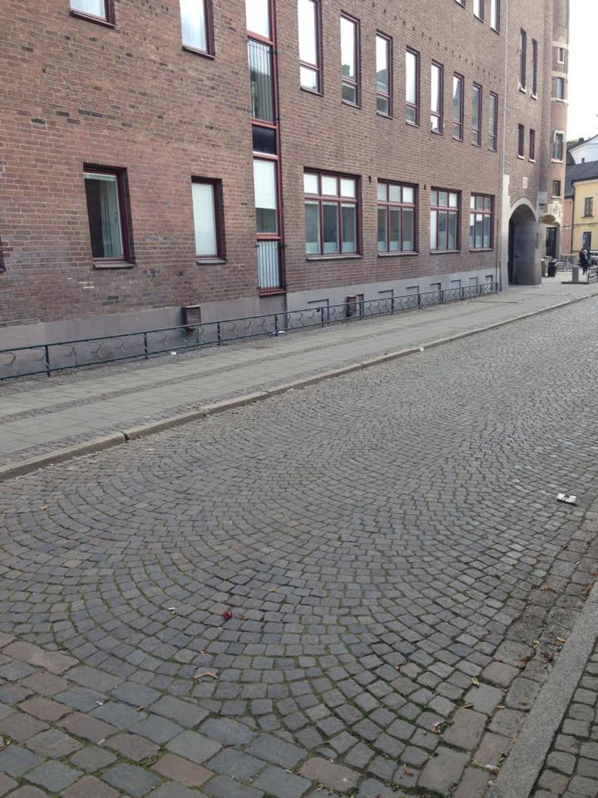 My classmate Iegor took this photo on Monday in front of Juridicum. Even the usual bicycles aren't there anymore