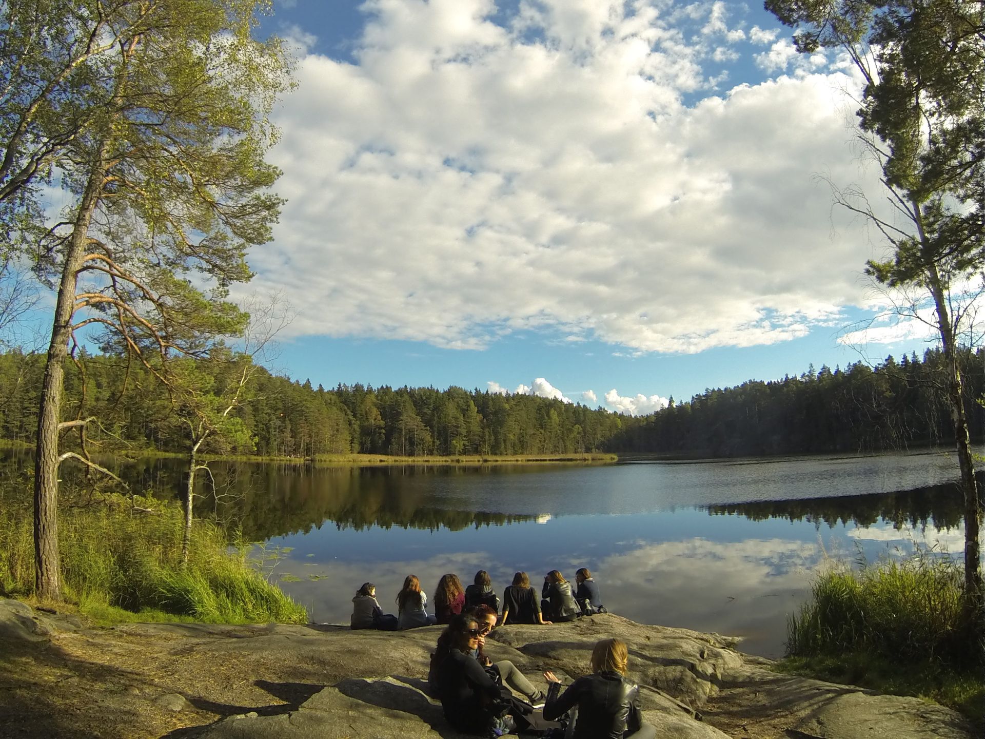 enjoying the sun in Tyresta