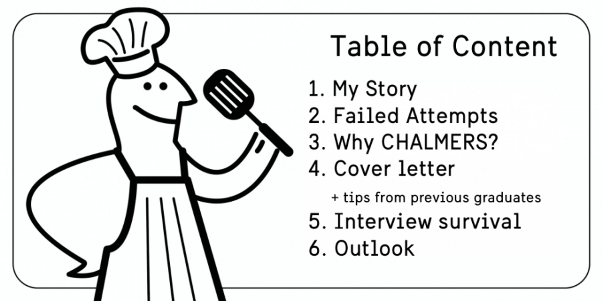 Illustration showing table of contents for the post. 