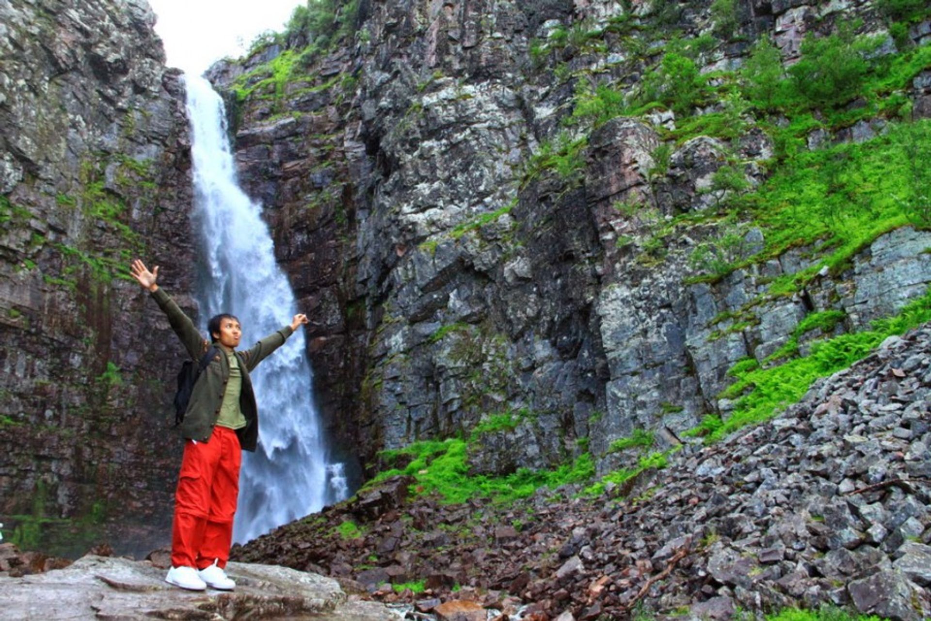 the highest waterfall in Sweden