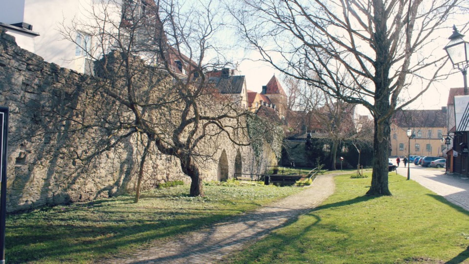 medieval wall in visby gotland