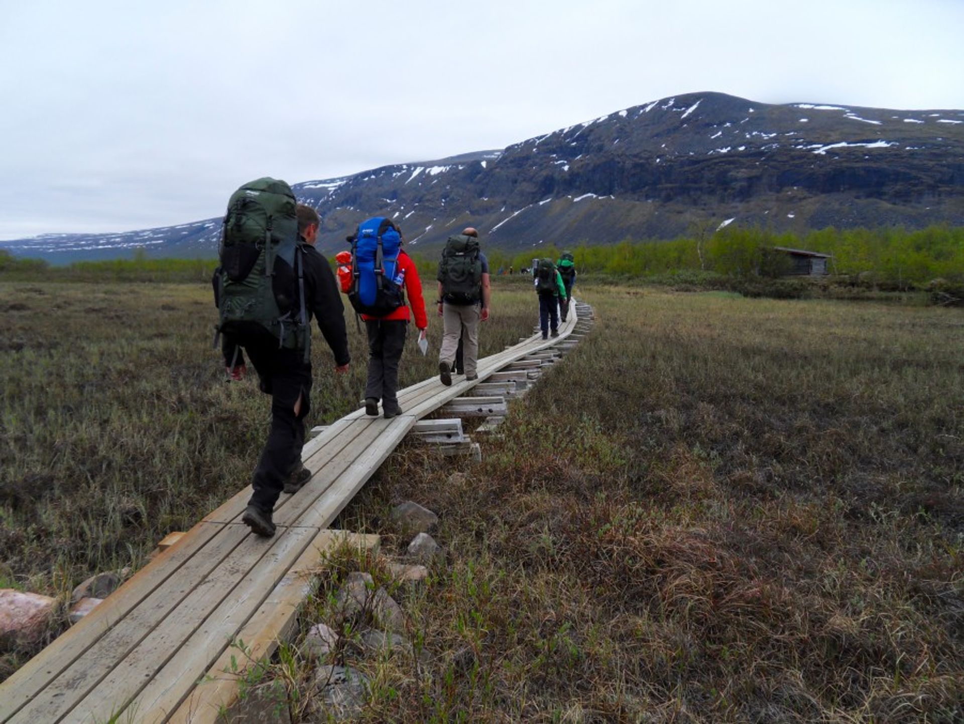 People hiking.