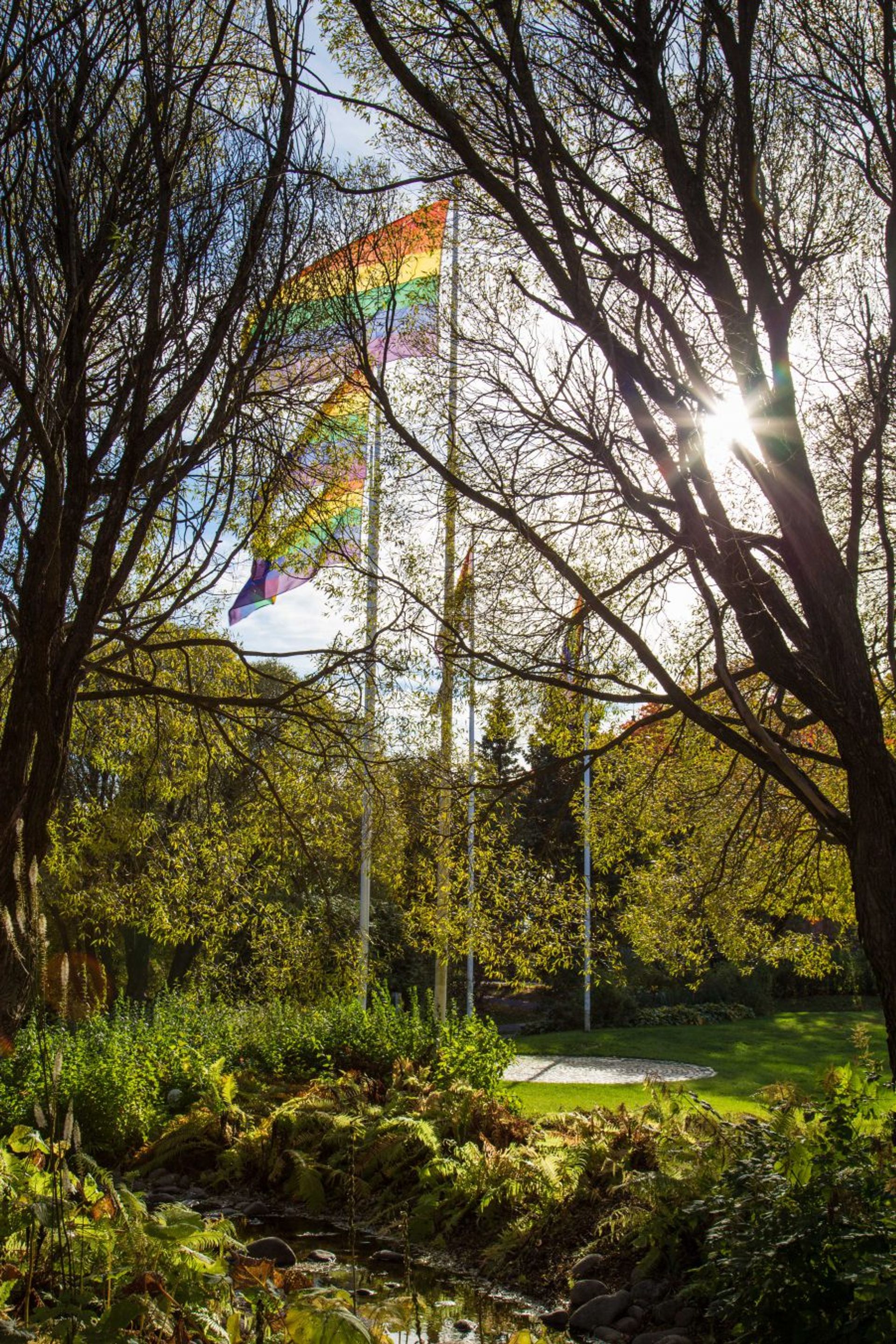 More rainbow flags at Vänortsparken. 