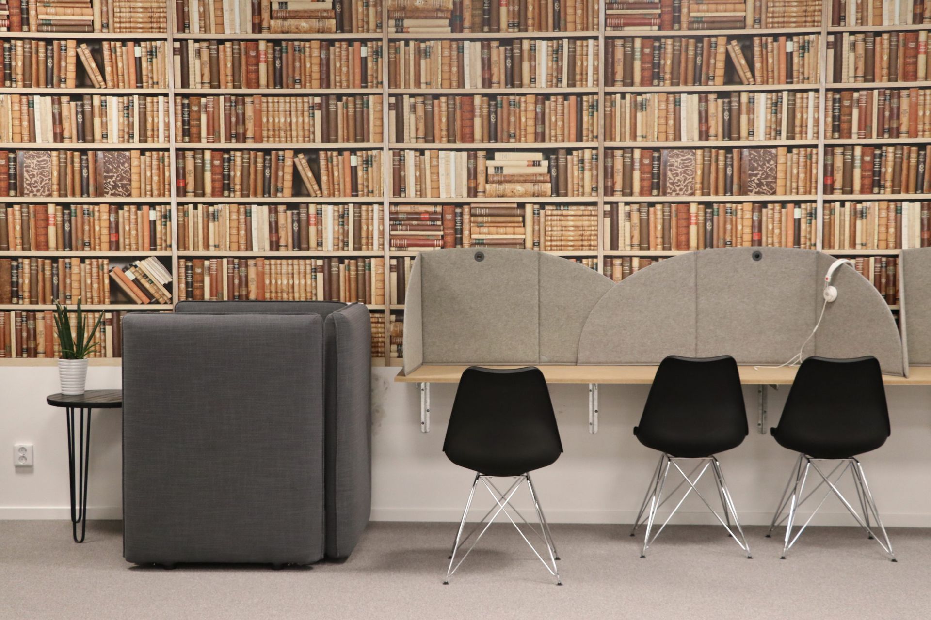 chairs in a library