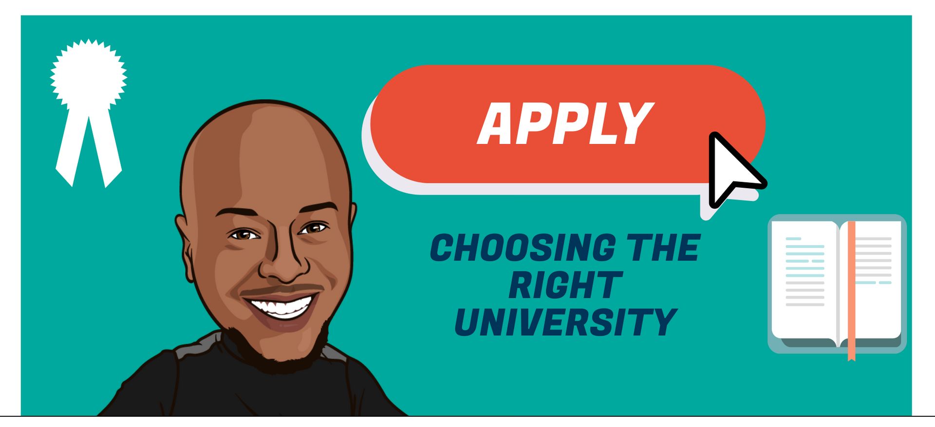 A cartoon image about choosing the right university.