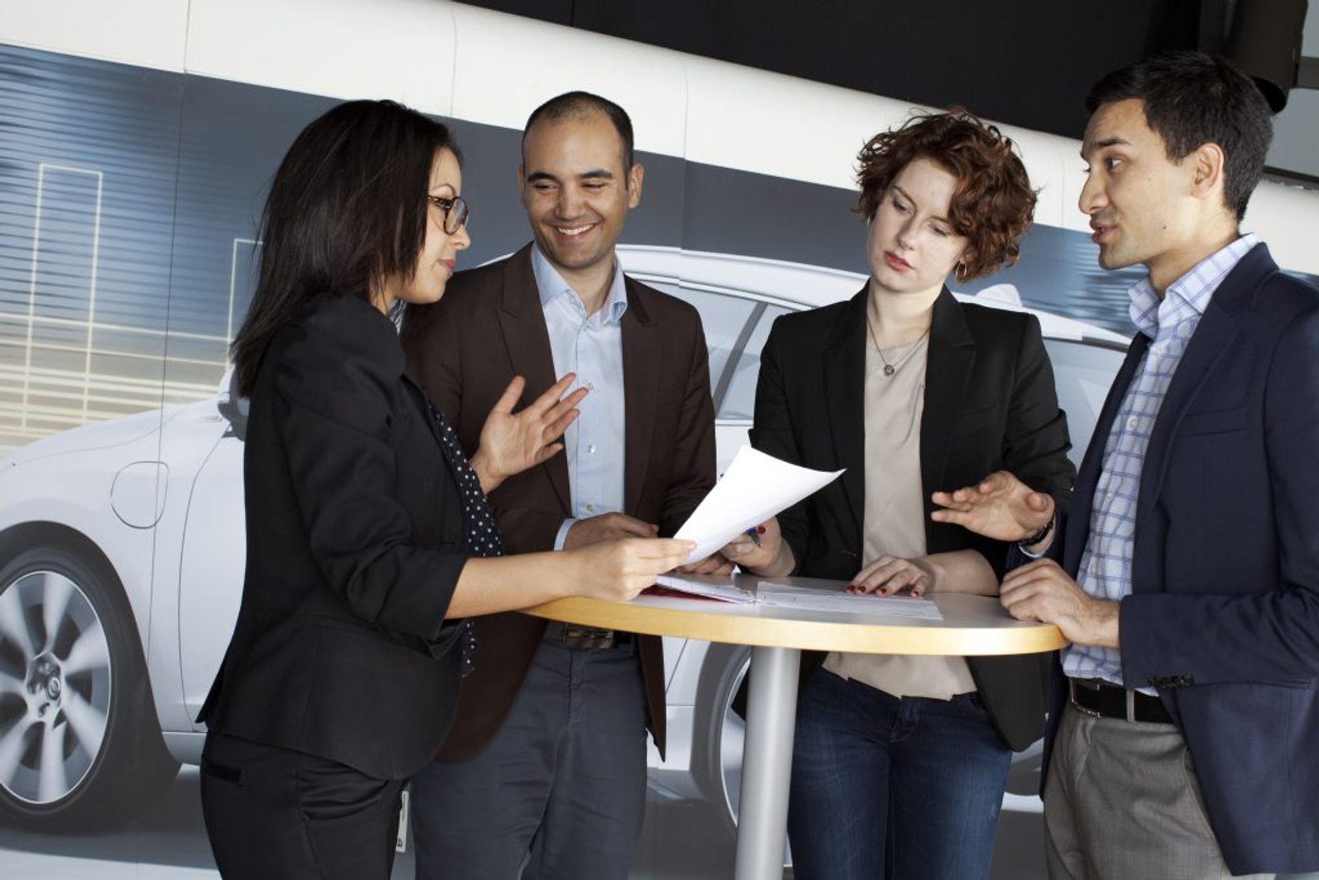 A group of professionals discussing a topic