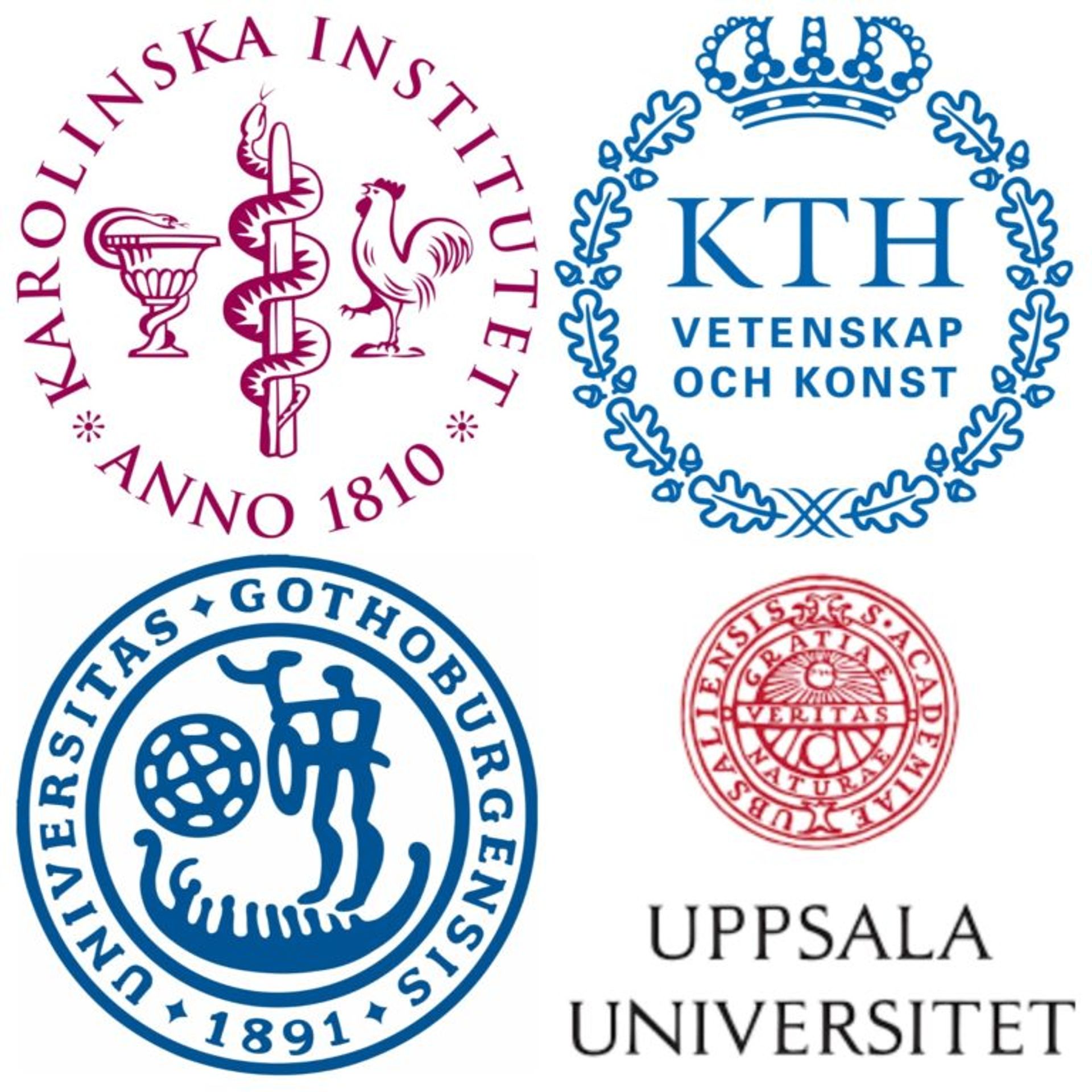 Four Swedish university logos.