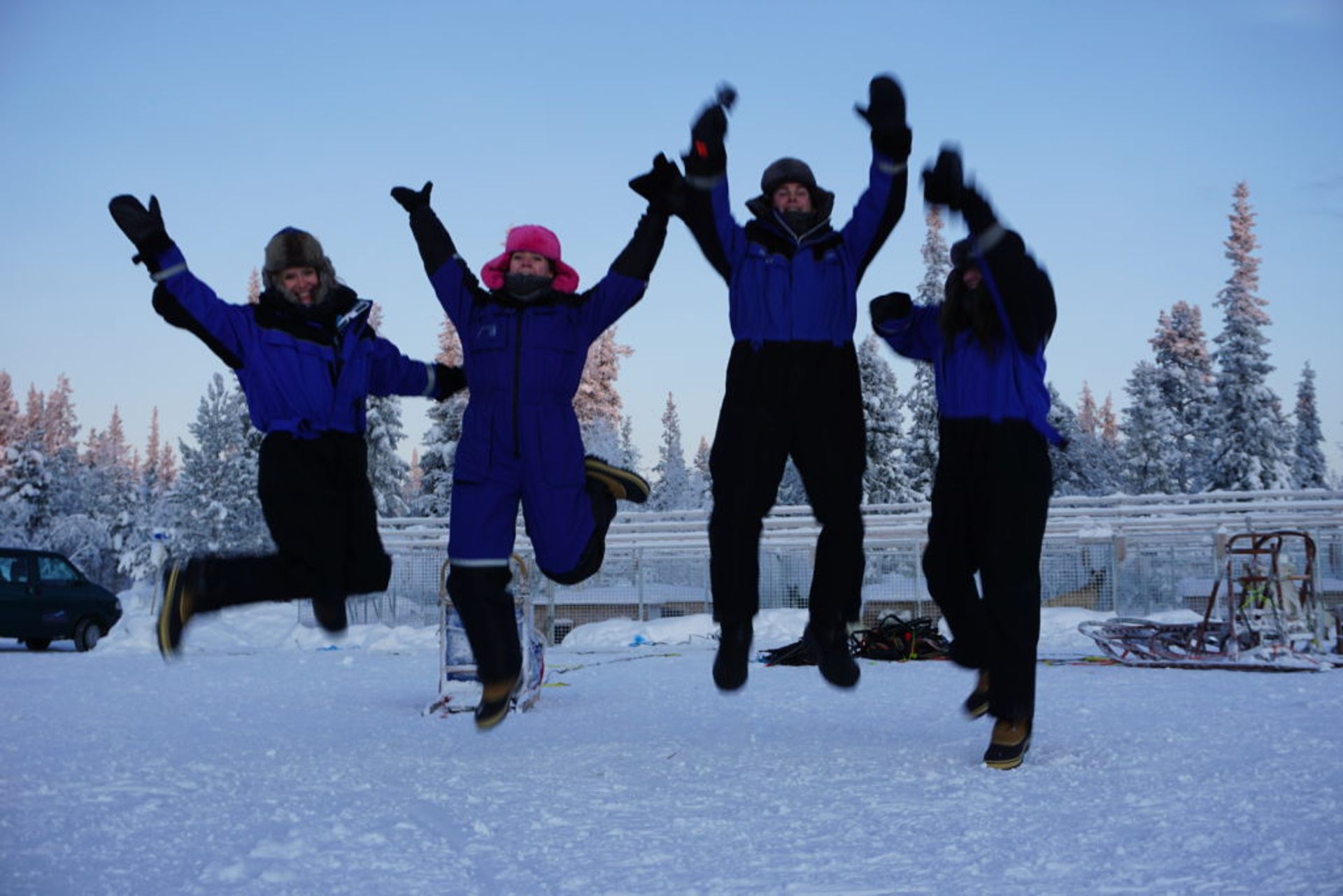 Us being really excited about the dog sledding, Source: Inez