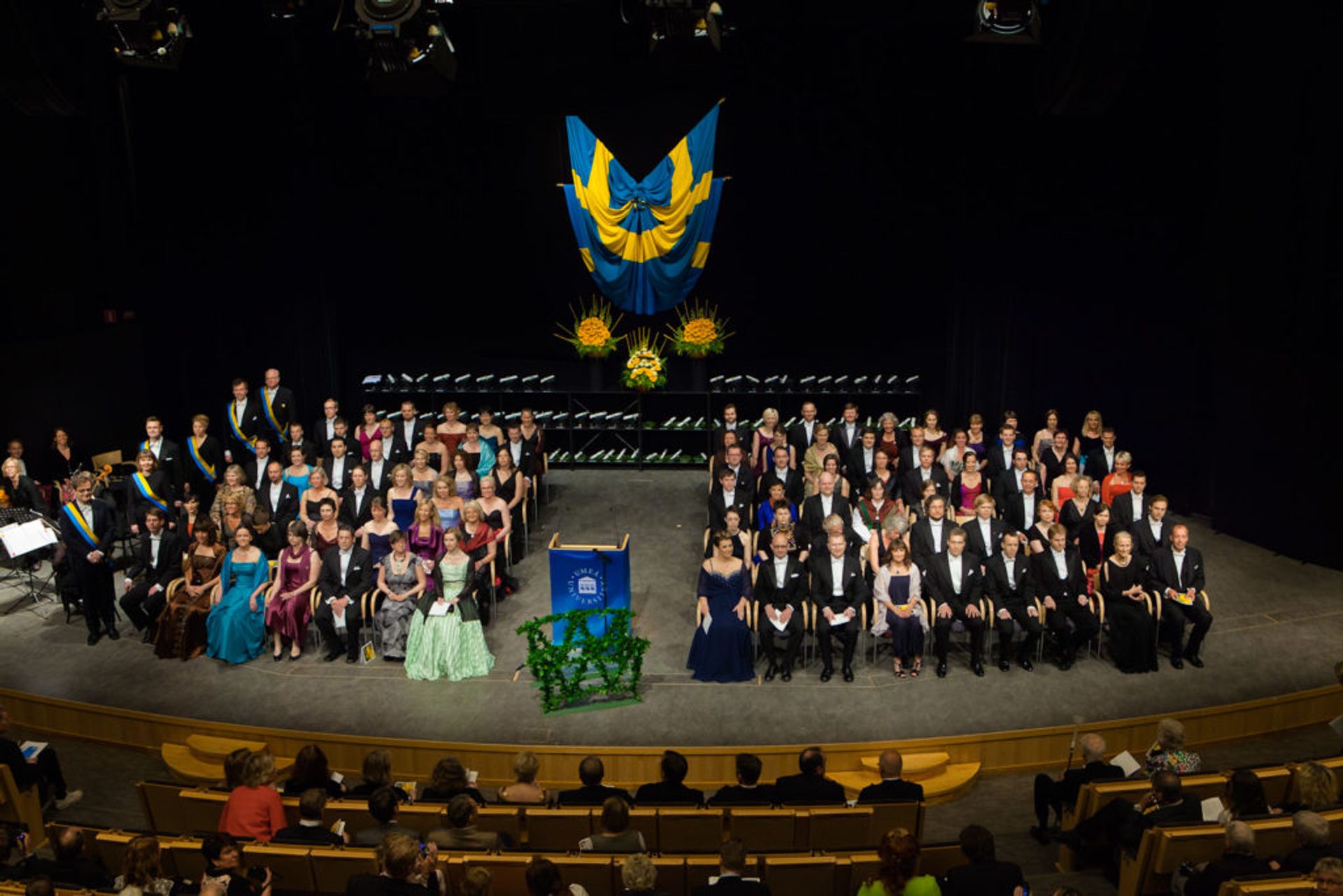 PhD students at a doctoral graduation ceremony.