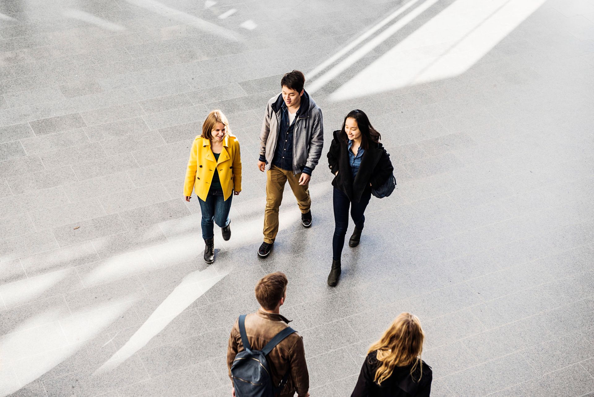 Students walking.