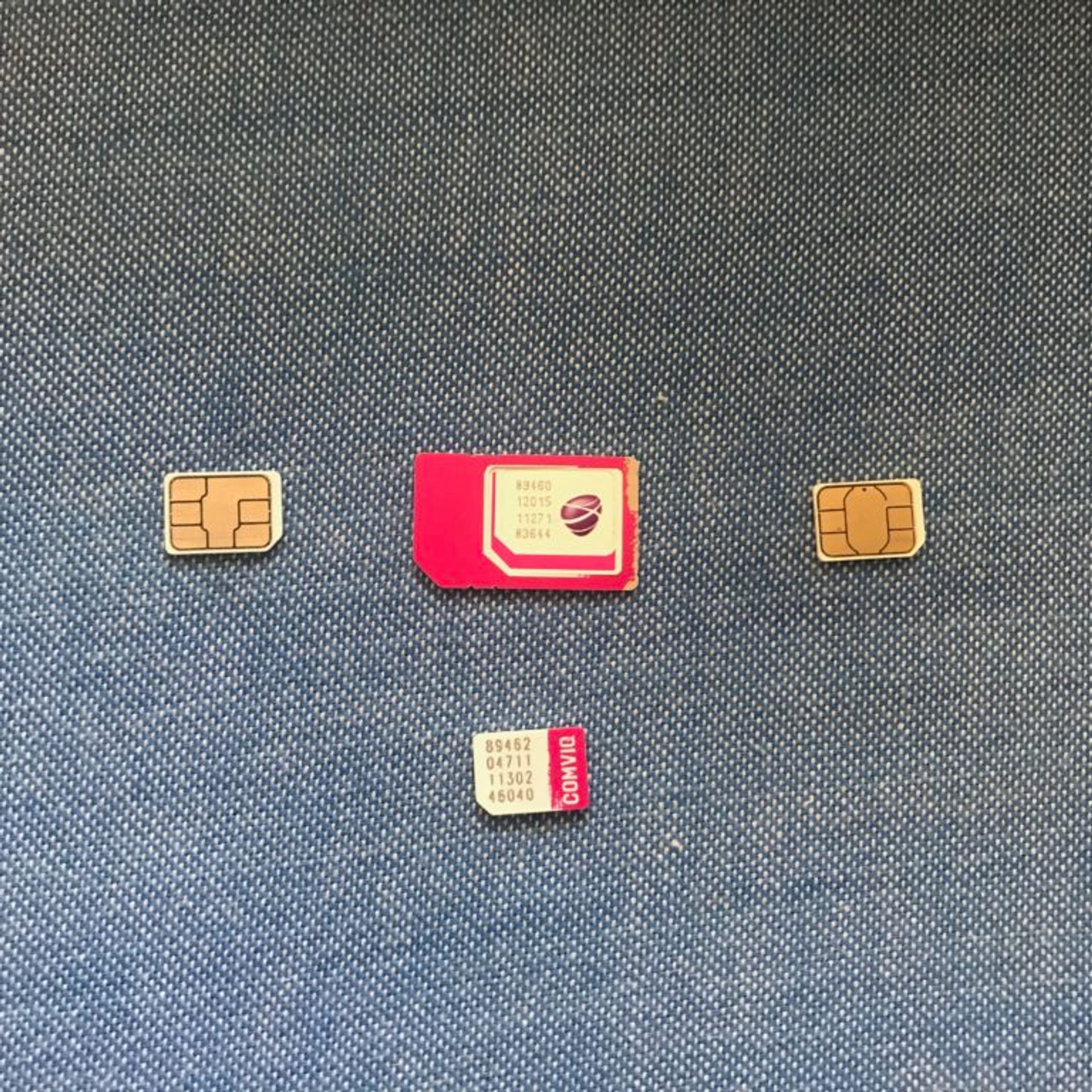 Close up of phone SIM-cards.