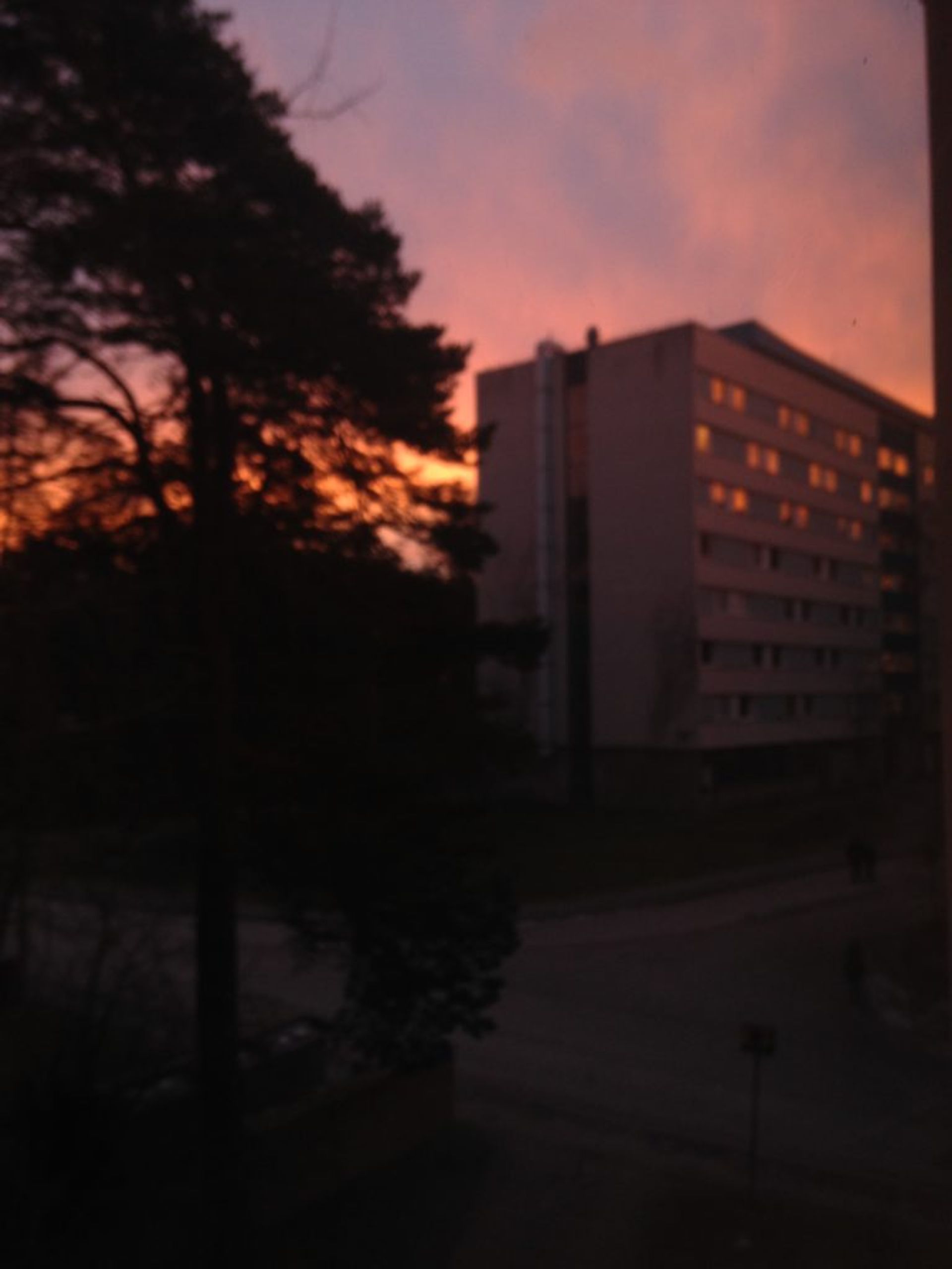 A blurry beautiful sunset in Flogsta, Uppsala