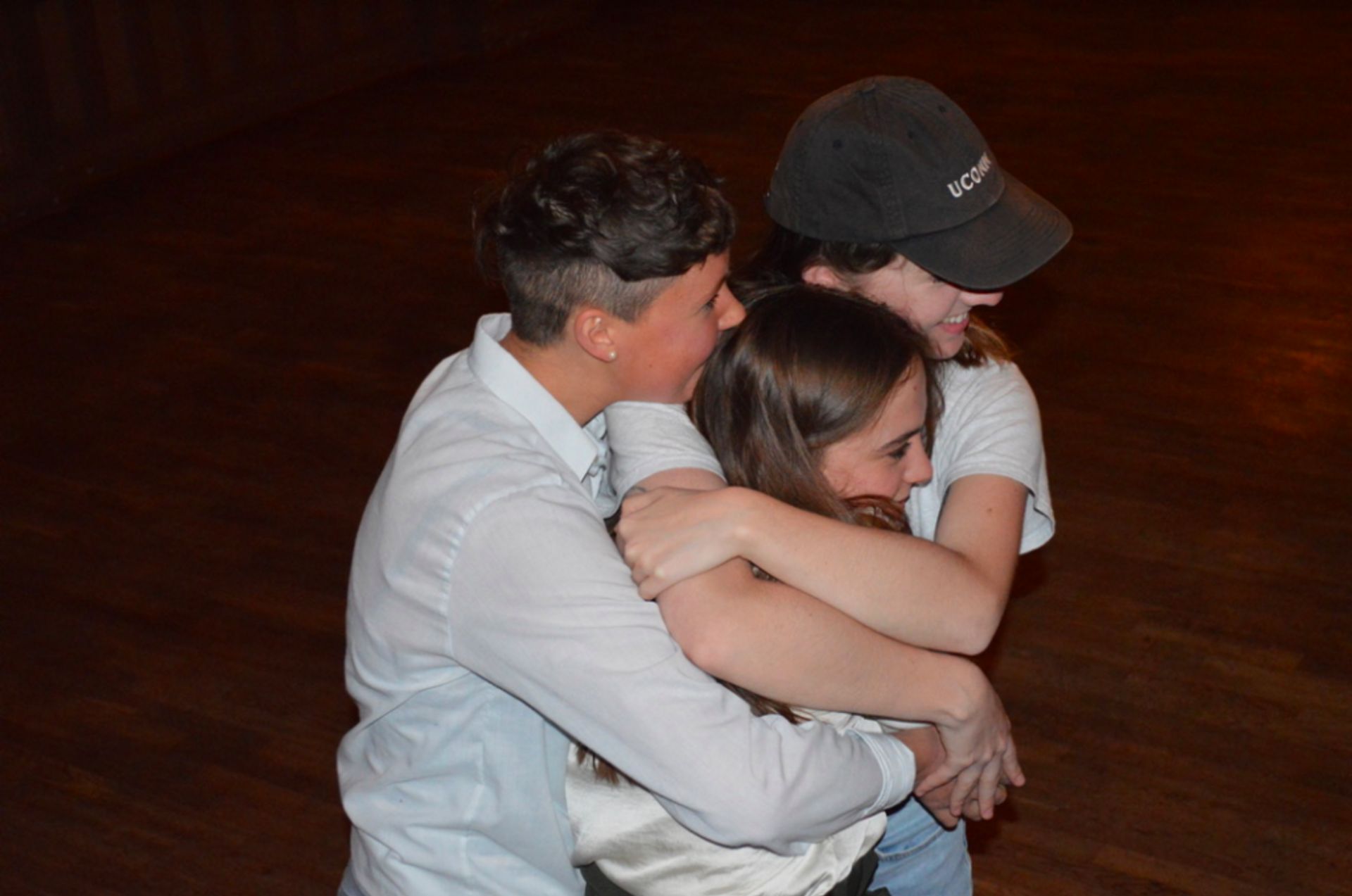 Three actors hugging!