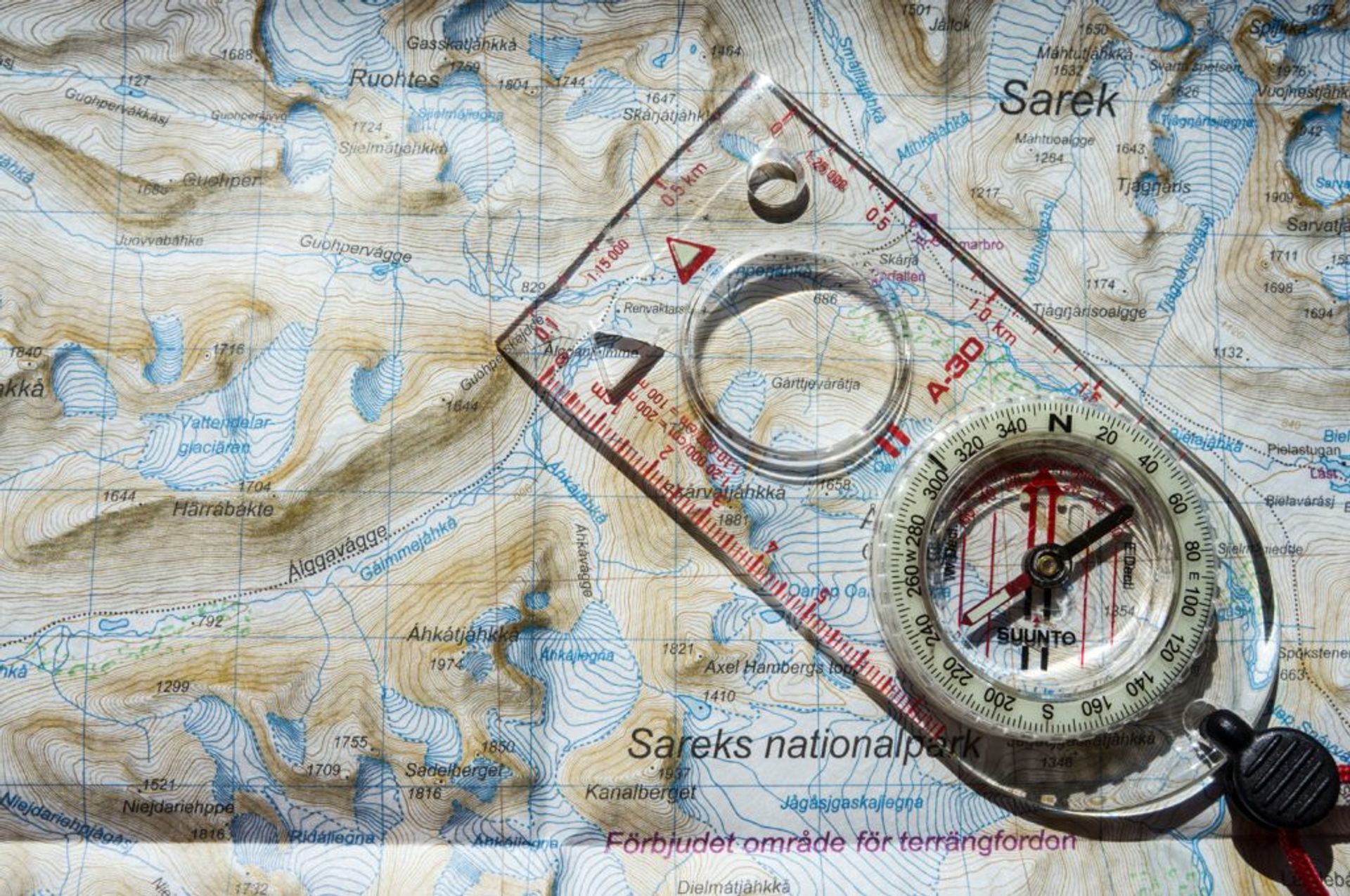 Map and compass.