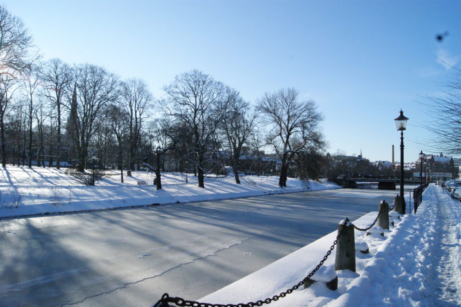 frozen canal in Gothenburg