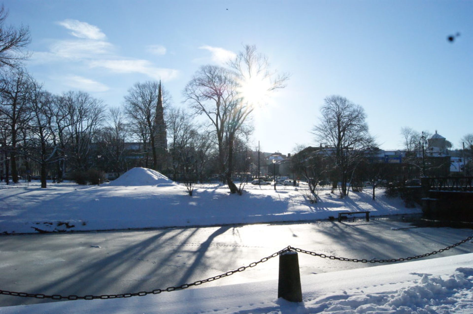 frozen canal in Gothenburg