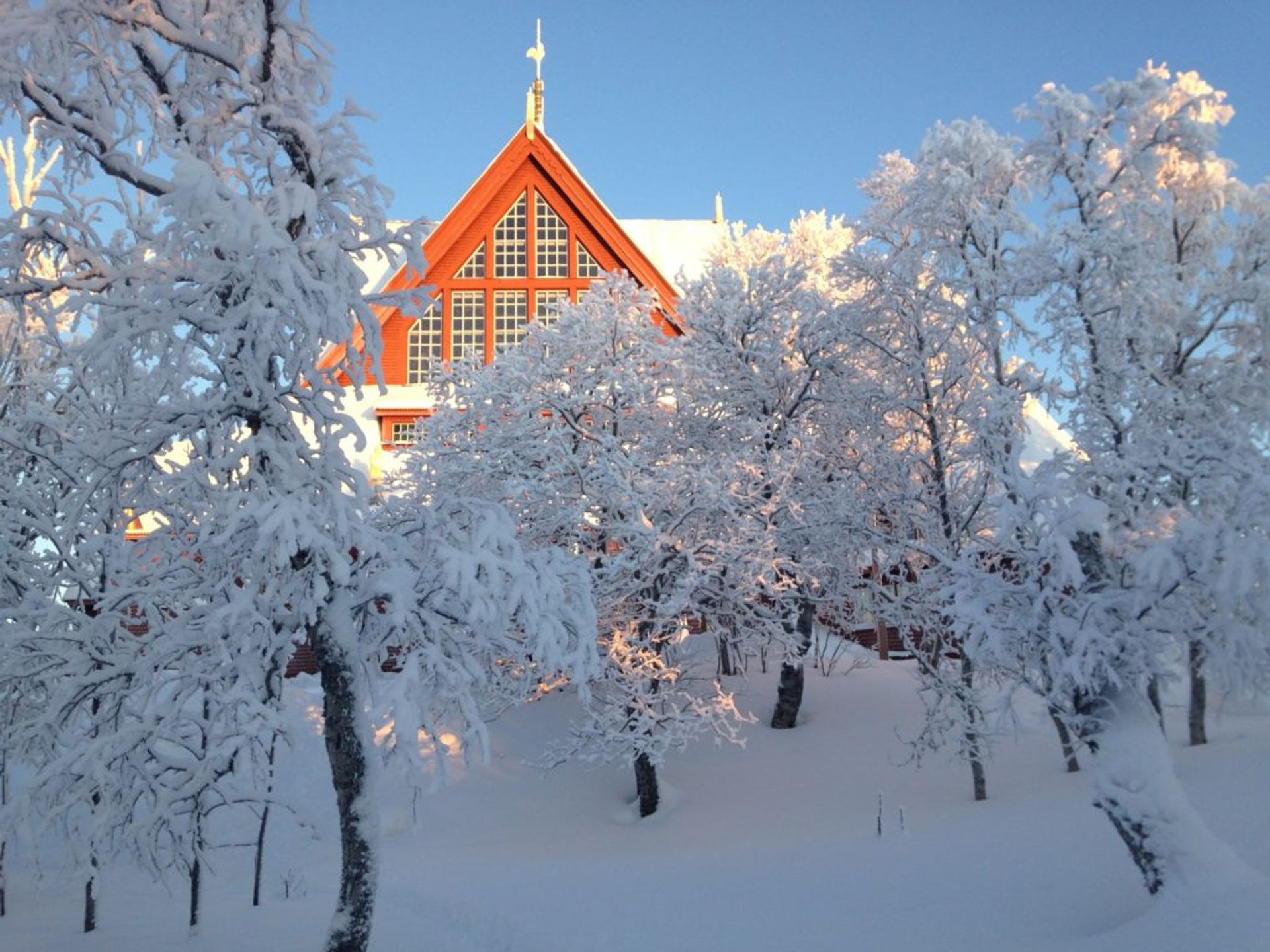 Church in Kiruna in the snow