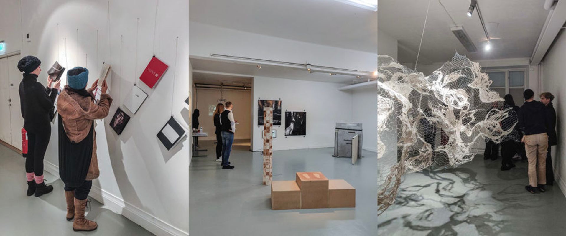 Some different installations from exhibitions at Valand Academy, University of Gothenburg