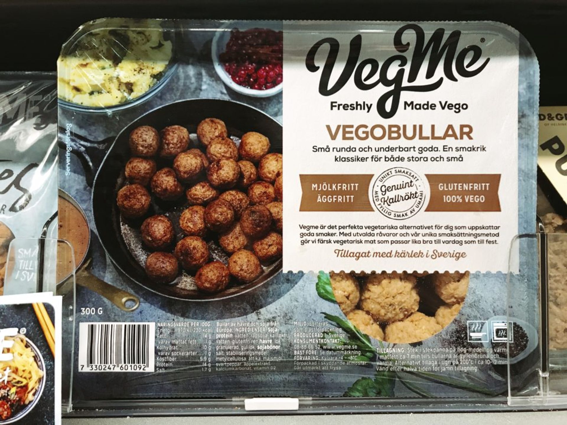 A packet of vegetarian meatballs.