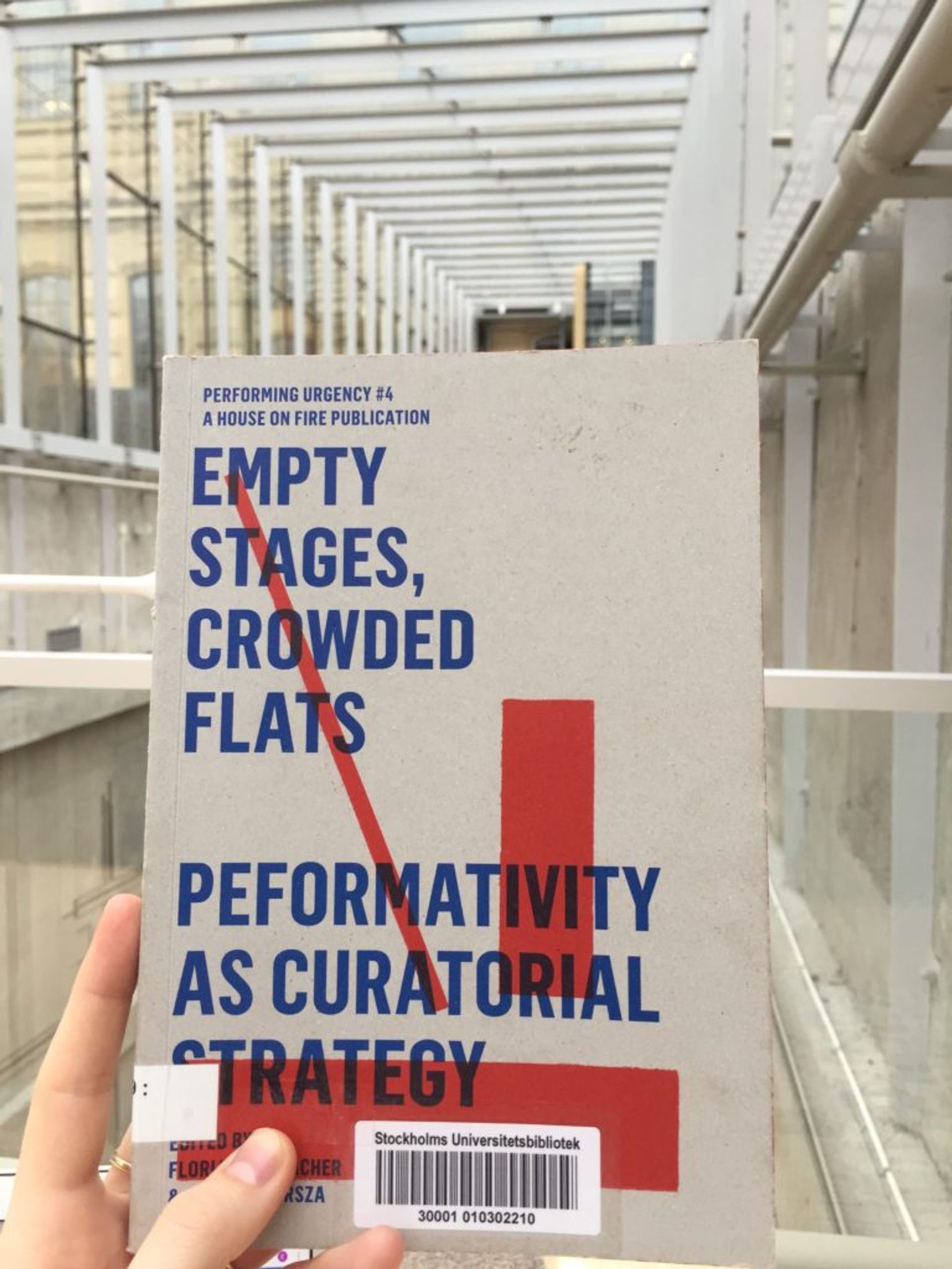 A book from the author's class called " Empty stages, crowded flats - peformativity as curatoial stratergy".