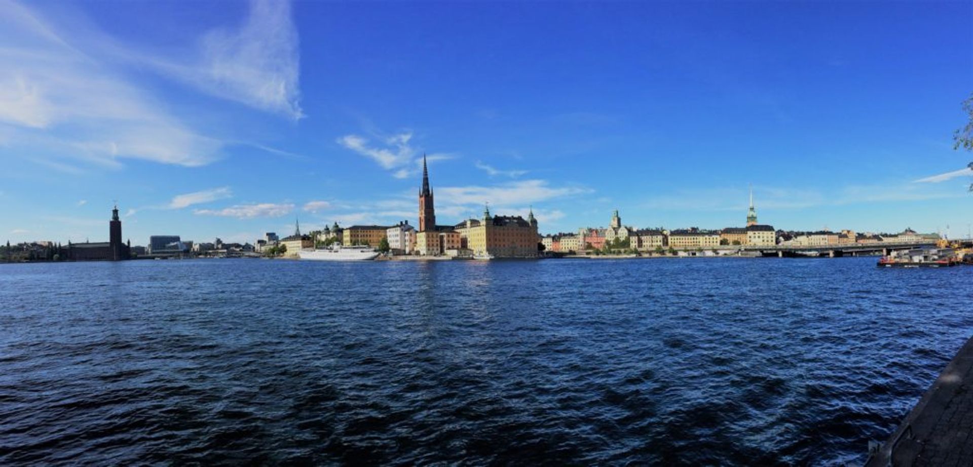 Wide shot of Stockholm's Old Town.