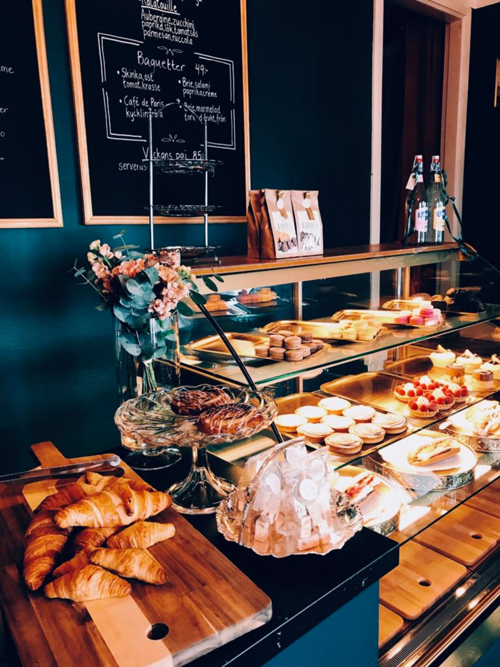 Pastries in a bakery.