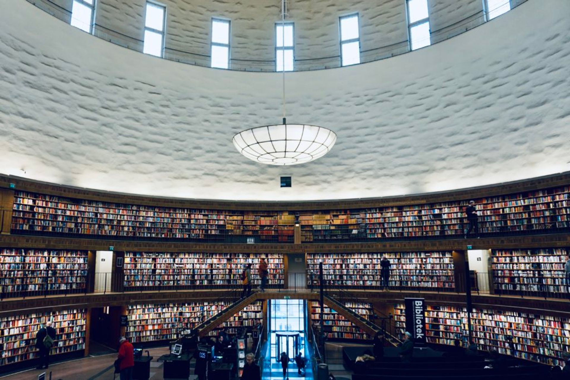 Interior of Stockholm's public library.