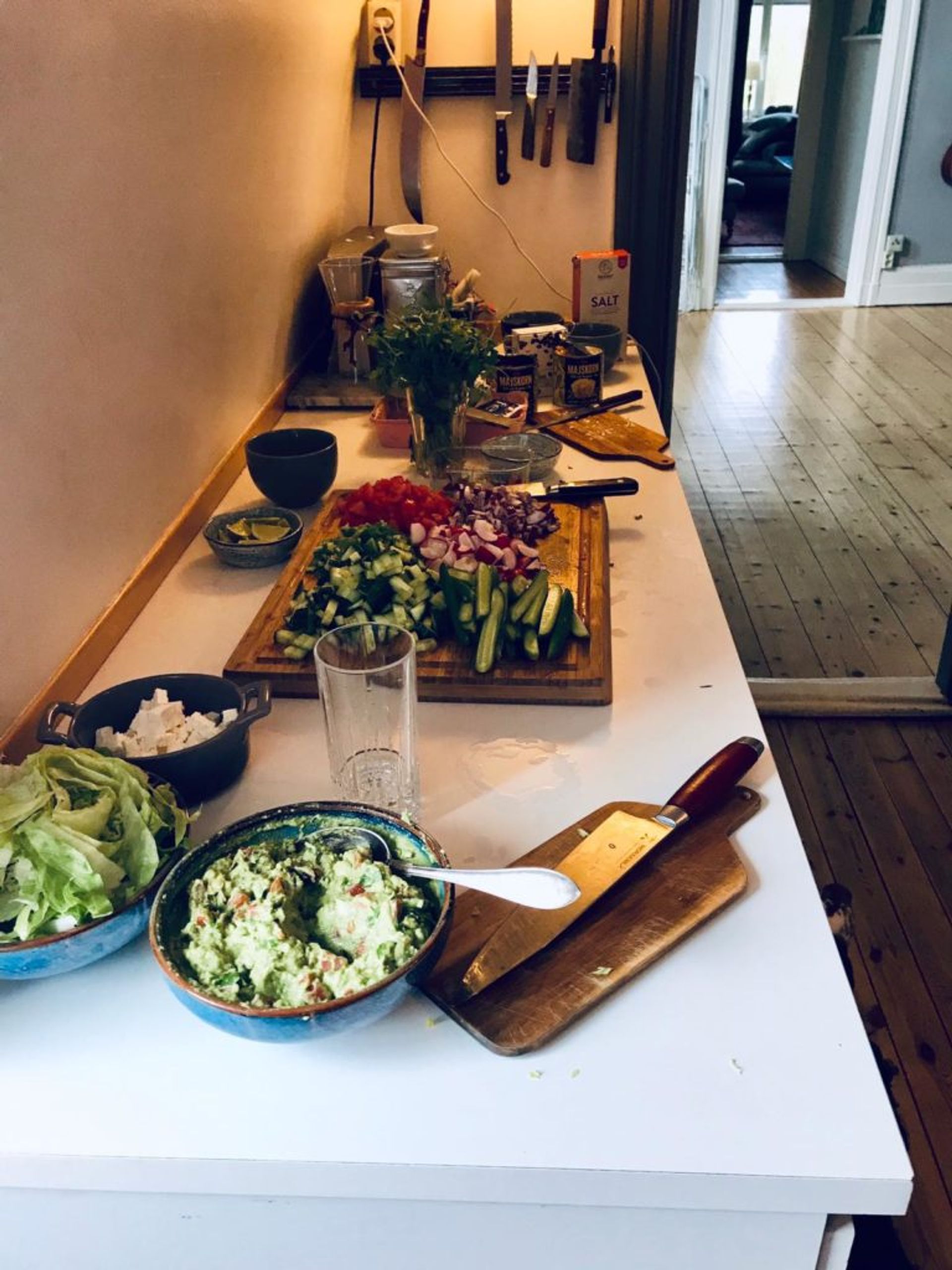 Vegetarian dishes on a table.