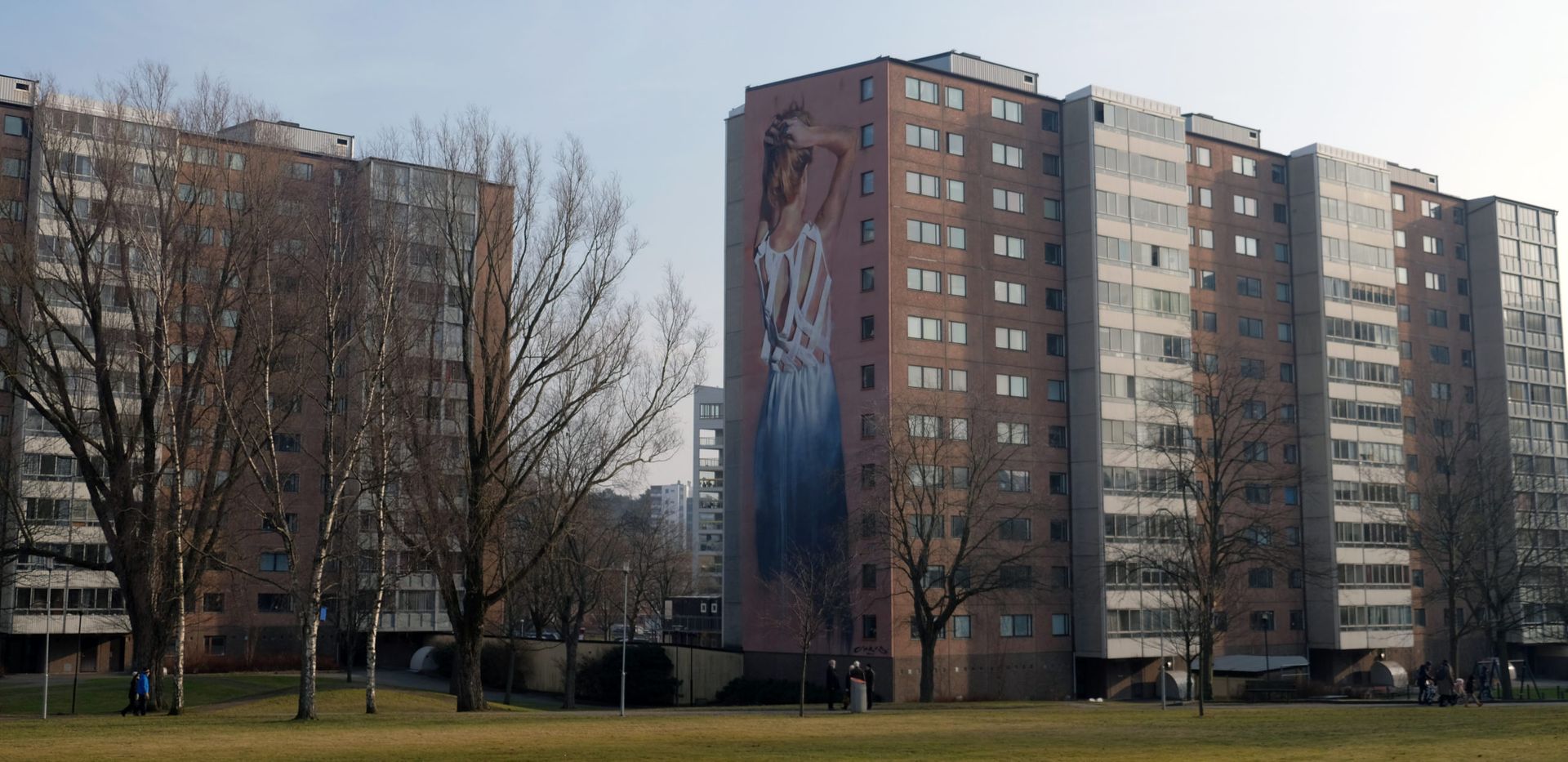 Tall apartment buildings