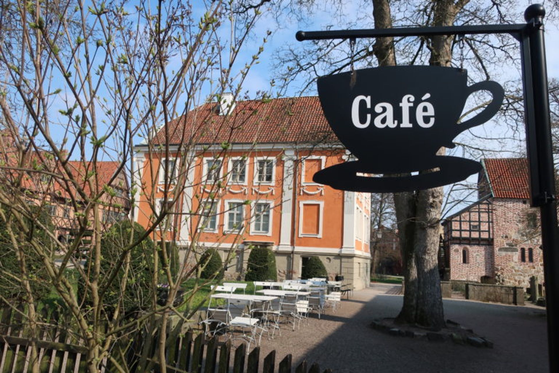 A close-up of a cafe sign.