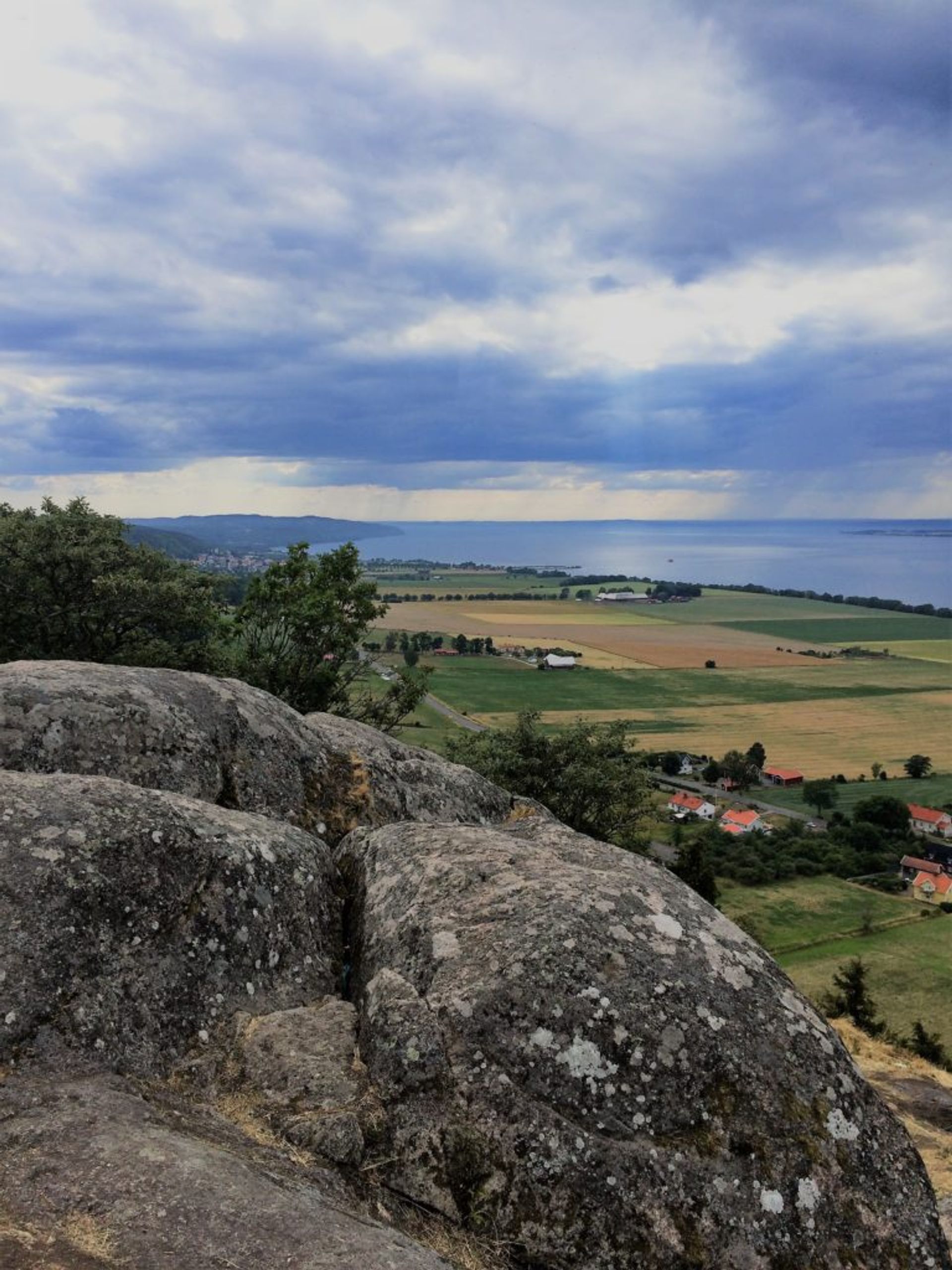 View of a lake from the ruin.