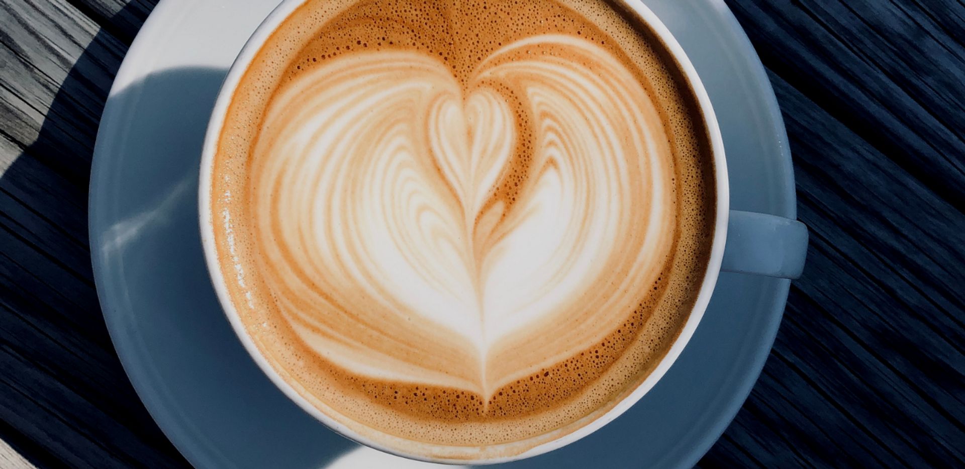 Close-up of a cup of latte.