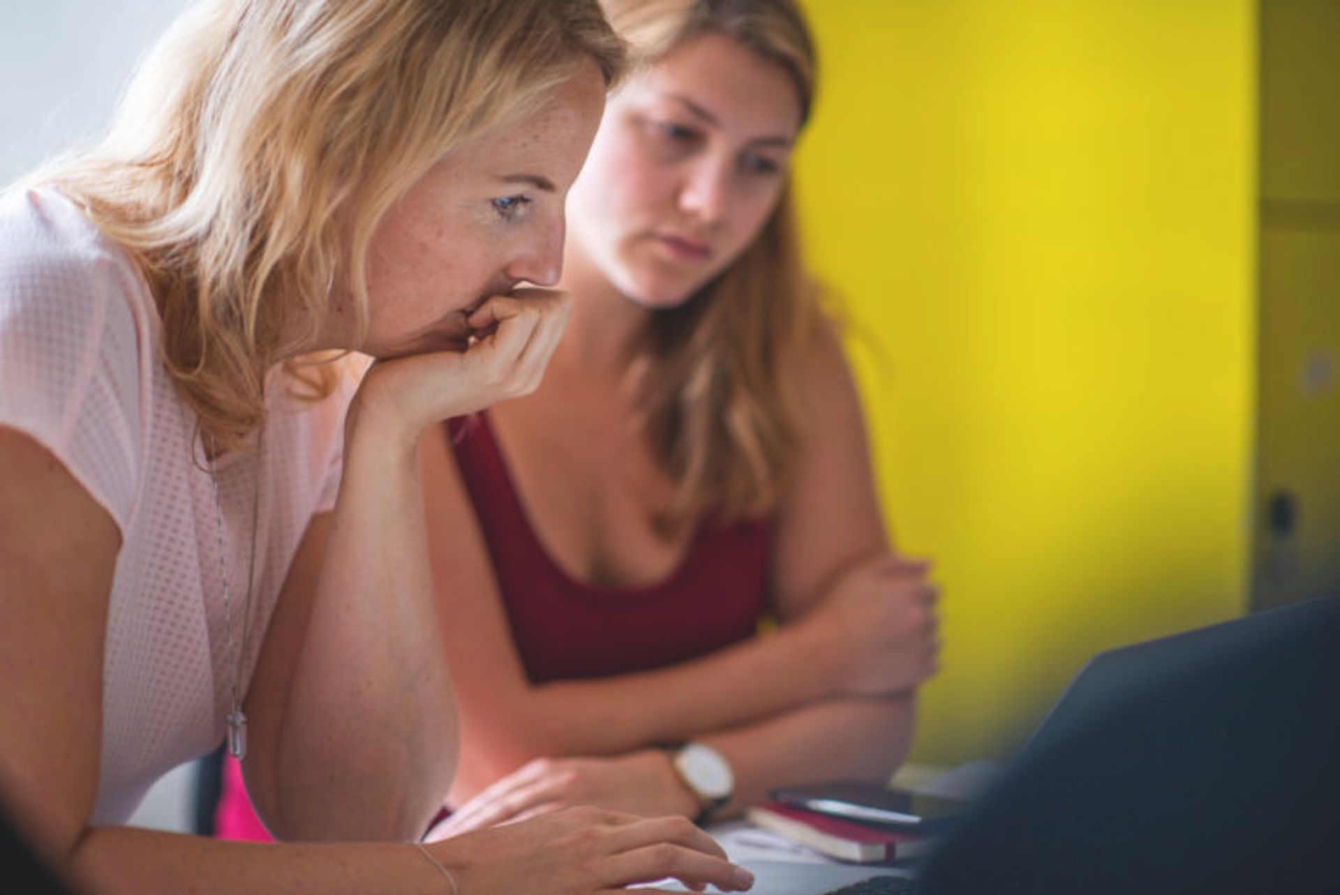 Two students studying together.