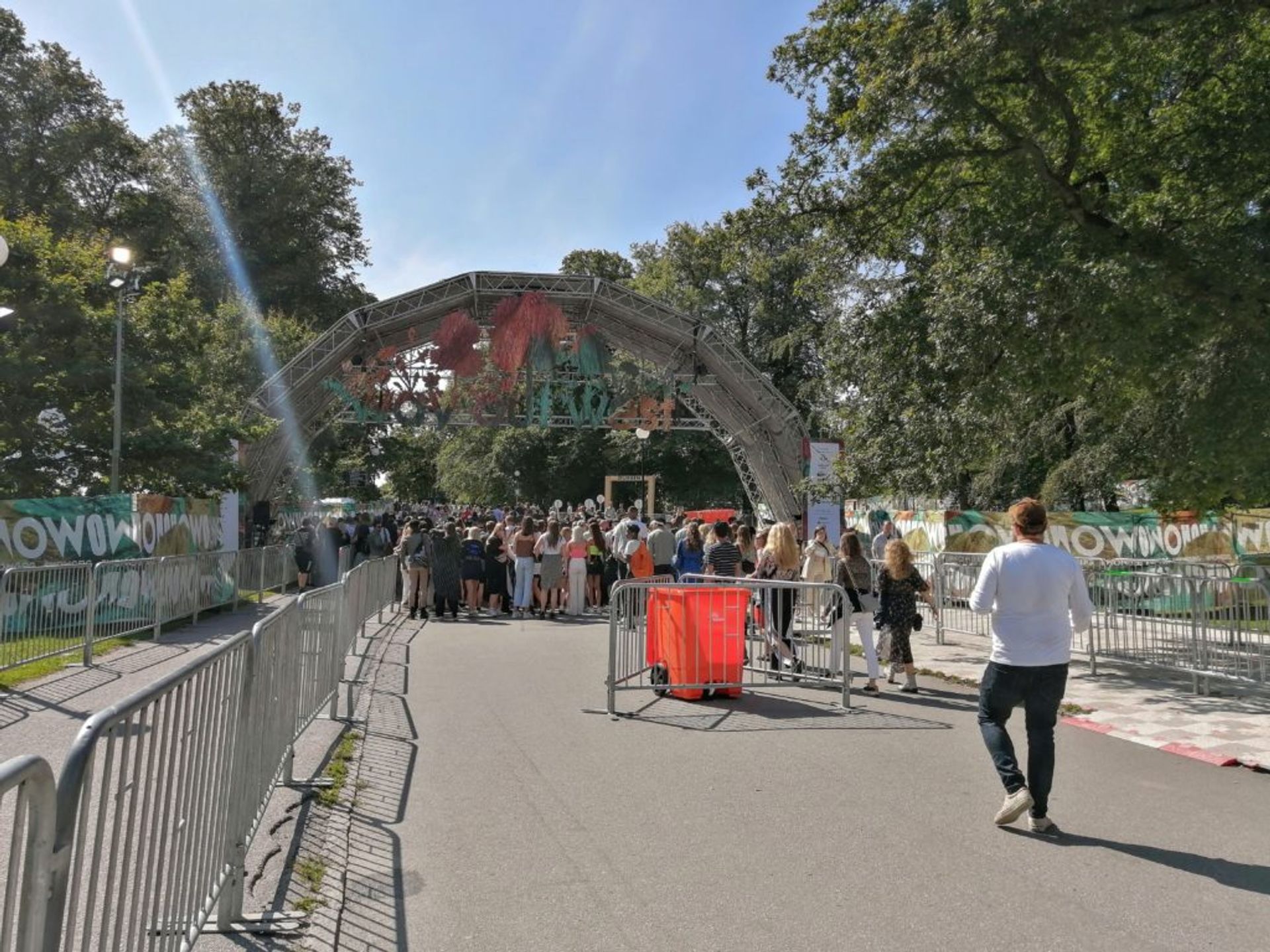 People standing outside the Way Out West official entrance point