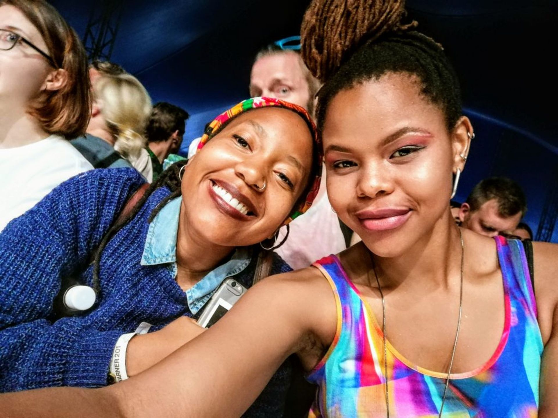 Me (right) and my friend Nthupula (left) from South Africa, before watching Khruangbin at WOW