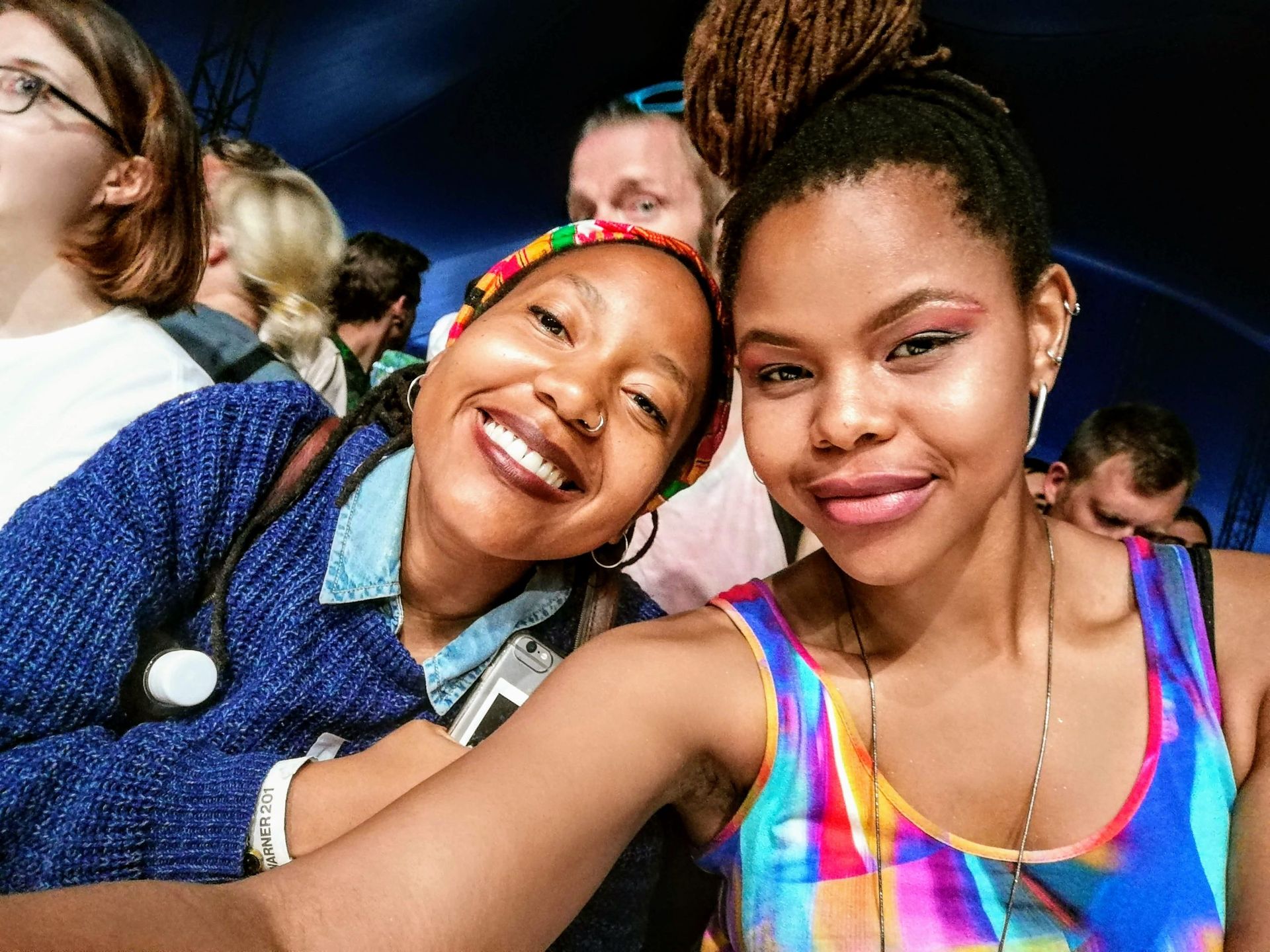 Two friends posing for a selfie.