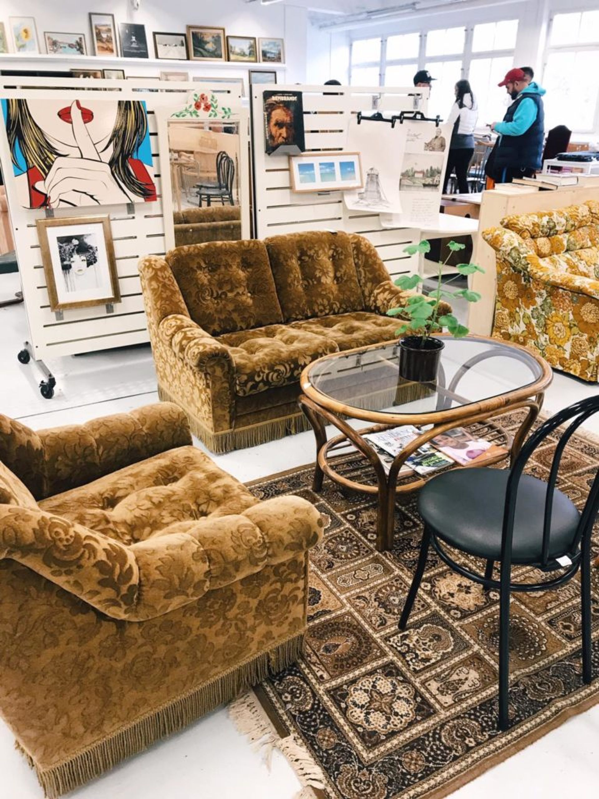 Furniture in a second-hand shop.