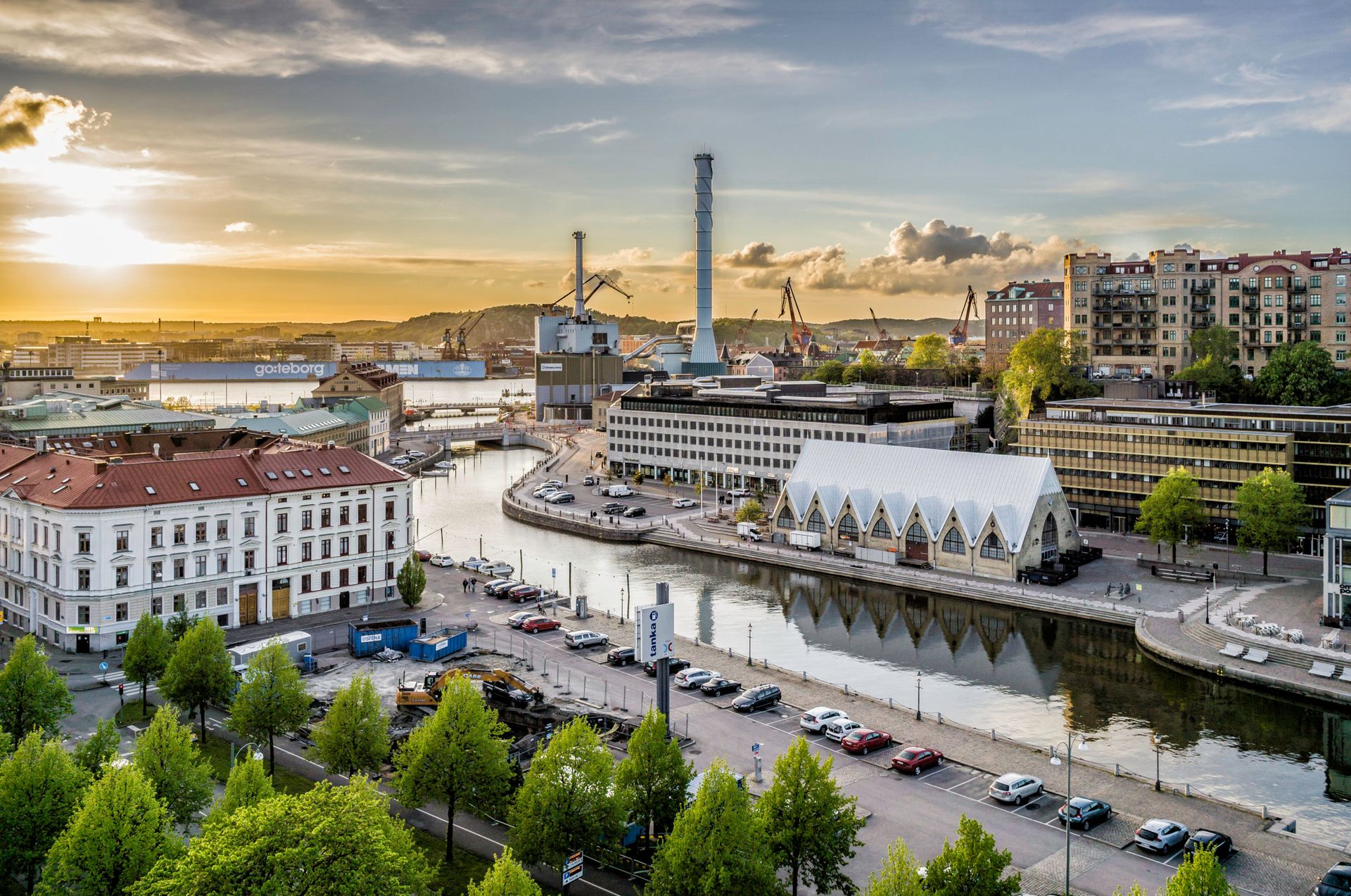 Overhead shot of Gothenburg.