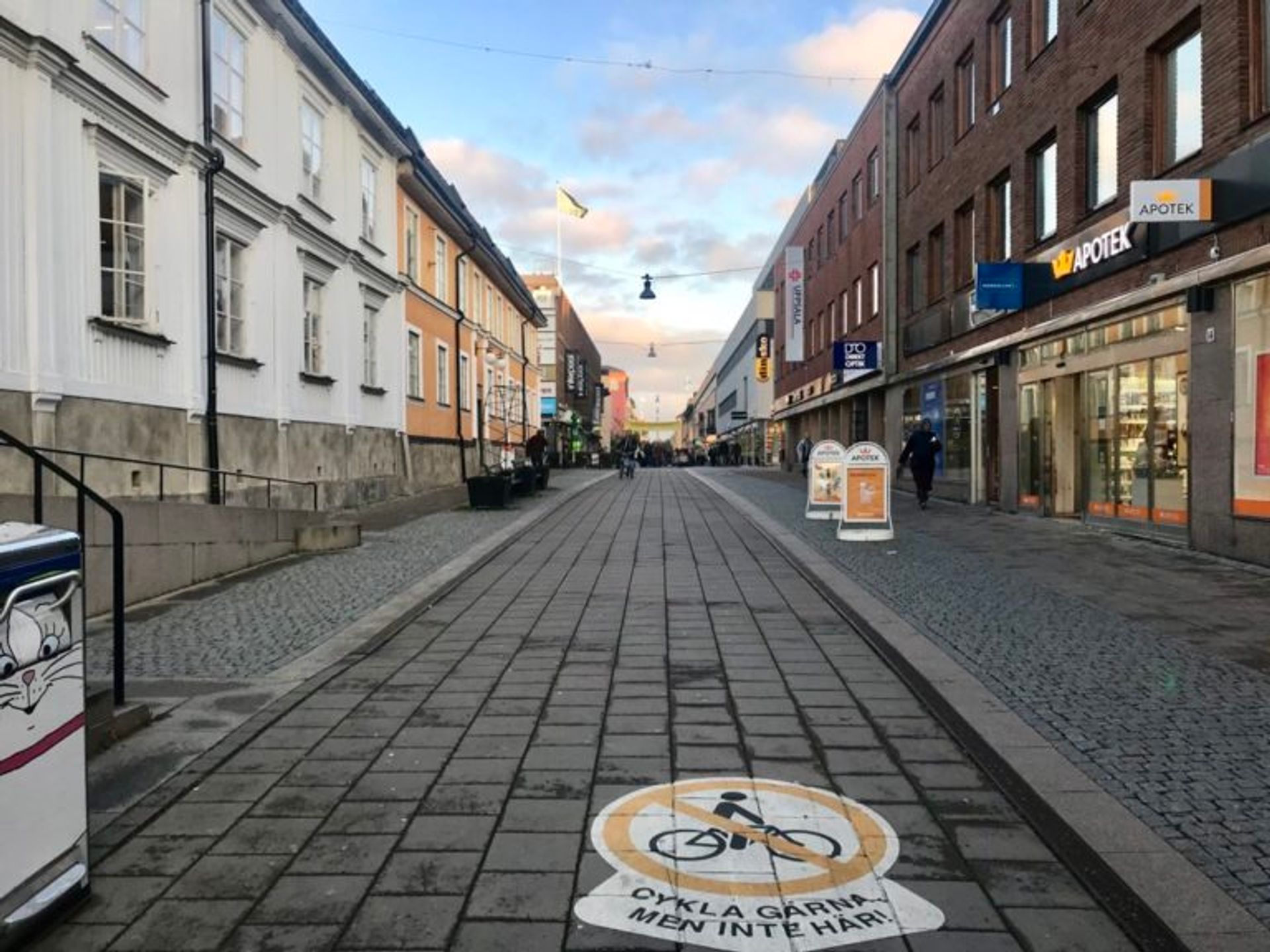 A pedestrian only street.