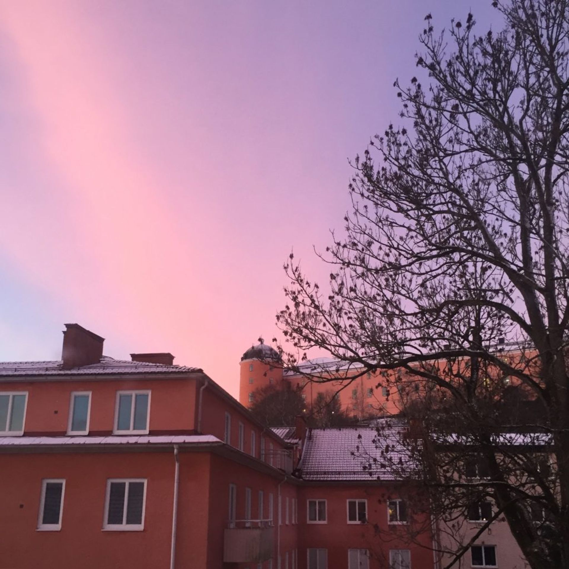 Pink sky early in the morning 