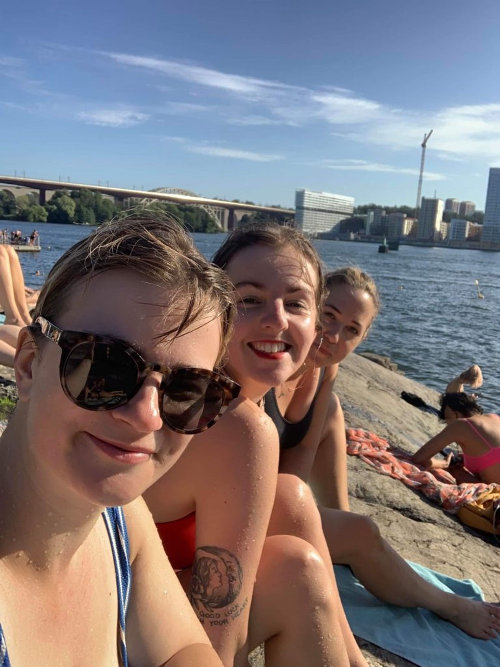 Friends after a swim, early September 2019