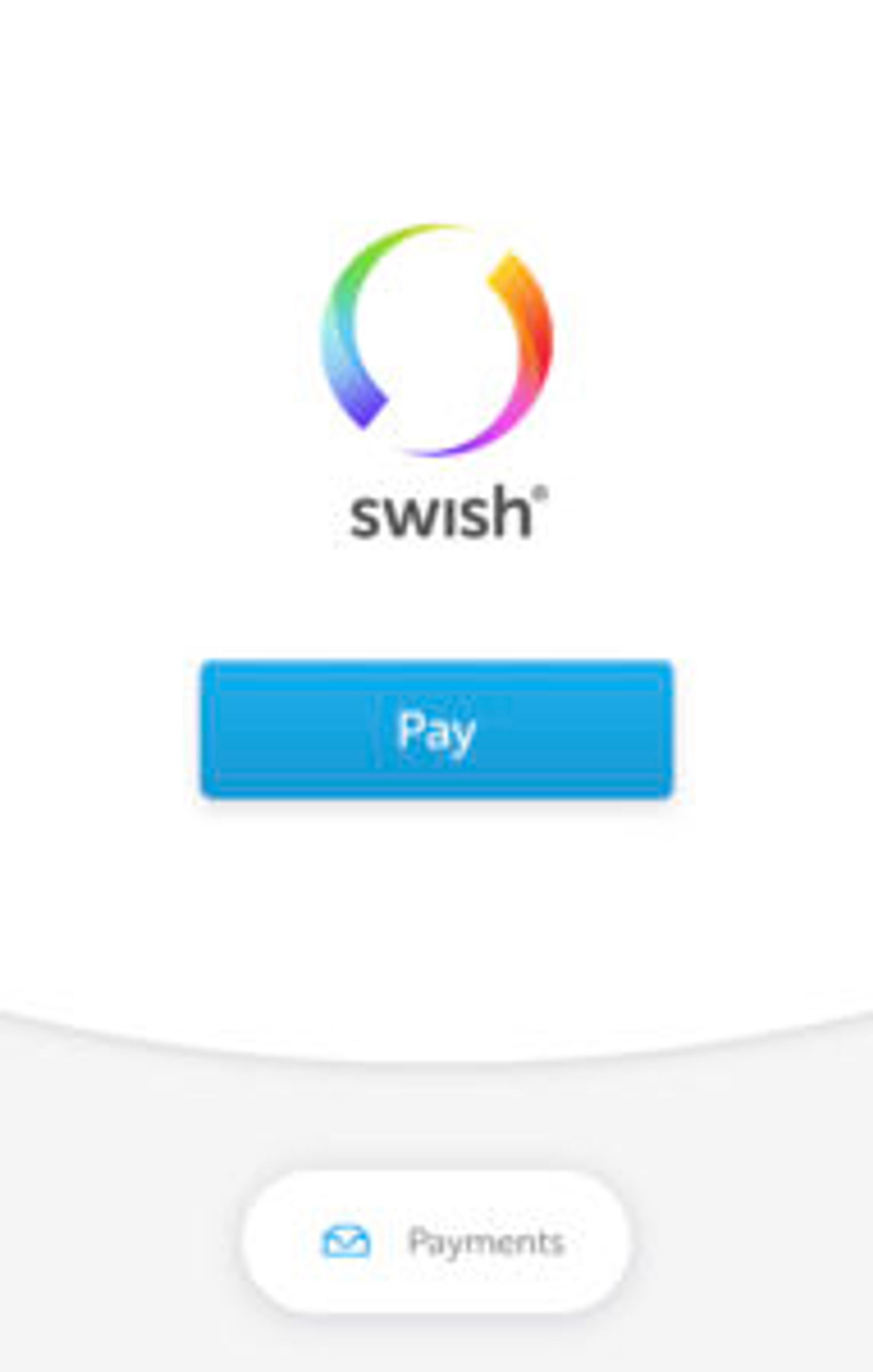 Screenshot of Swish app.