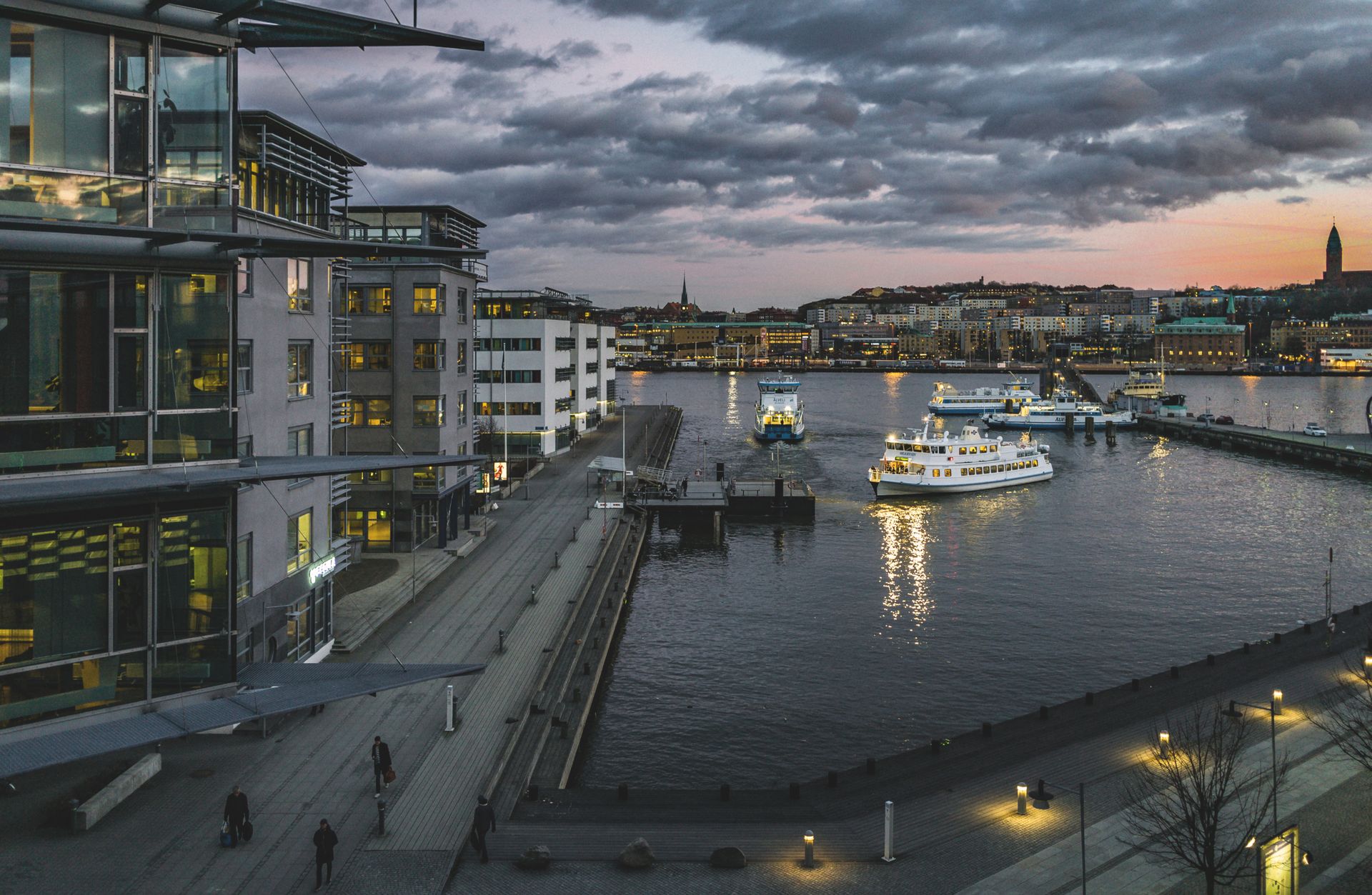 Gothenburg at night.