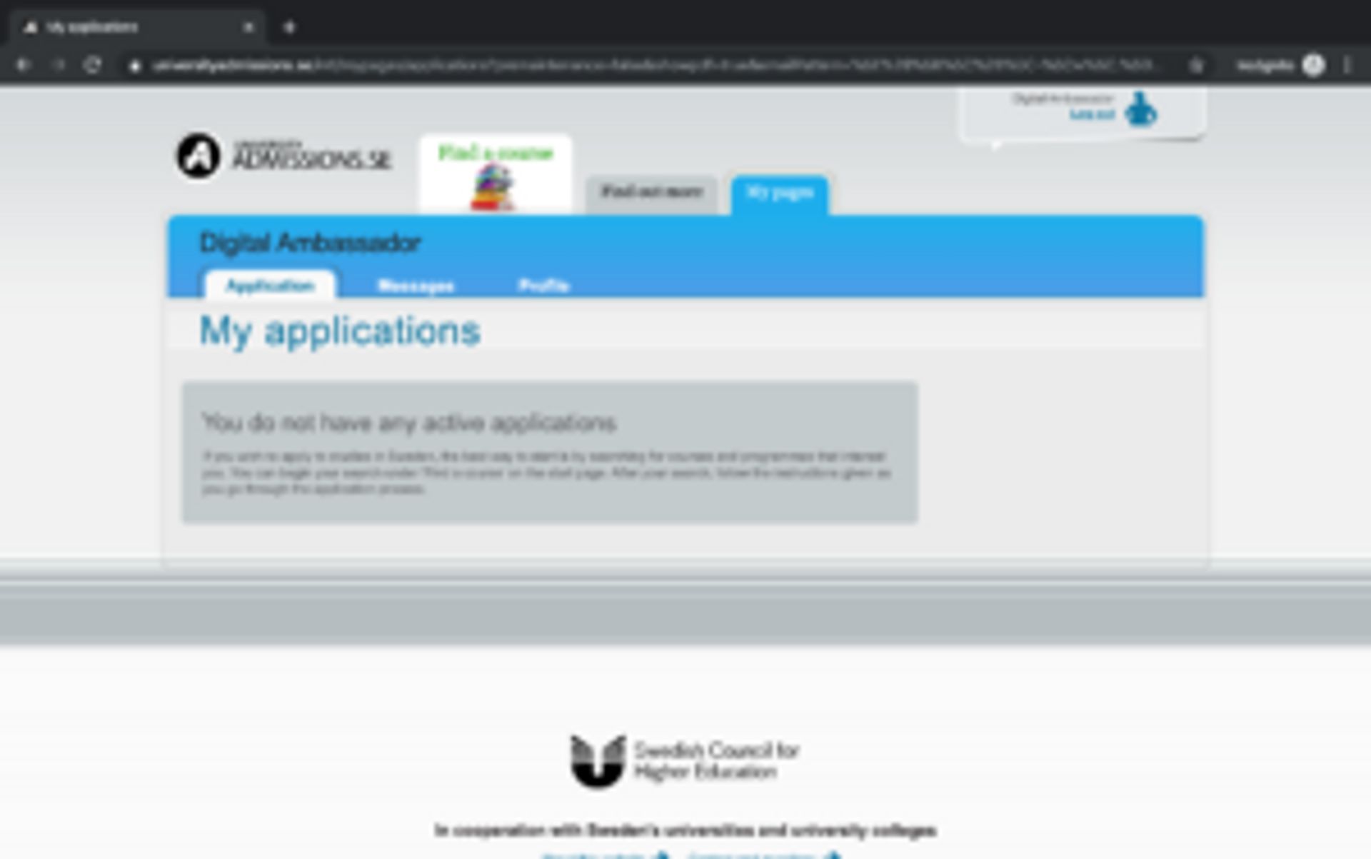 Screenshot of confirmation webpage.