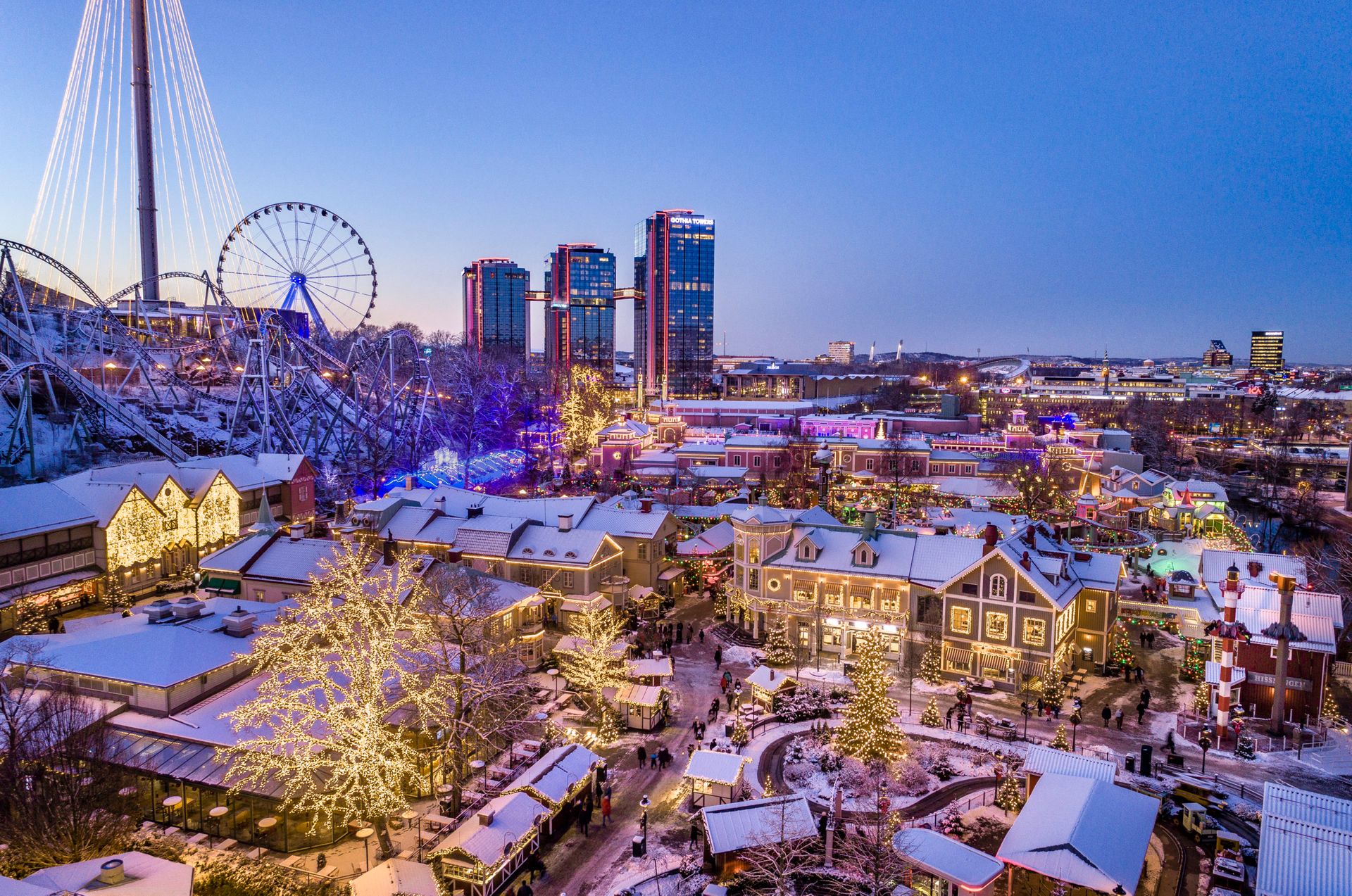 Gothenburg covered in snow.