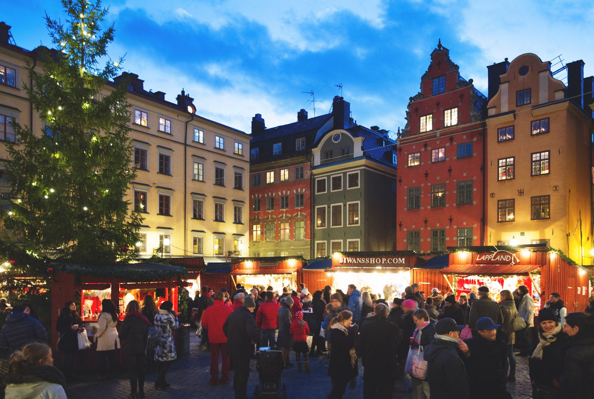 A Christmas market in Stockholm's Old Town.