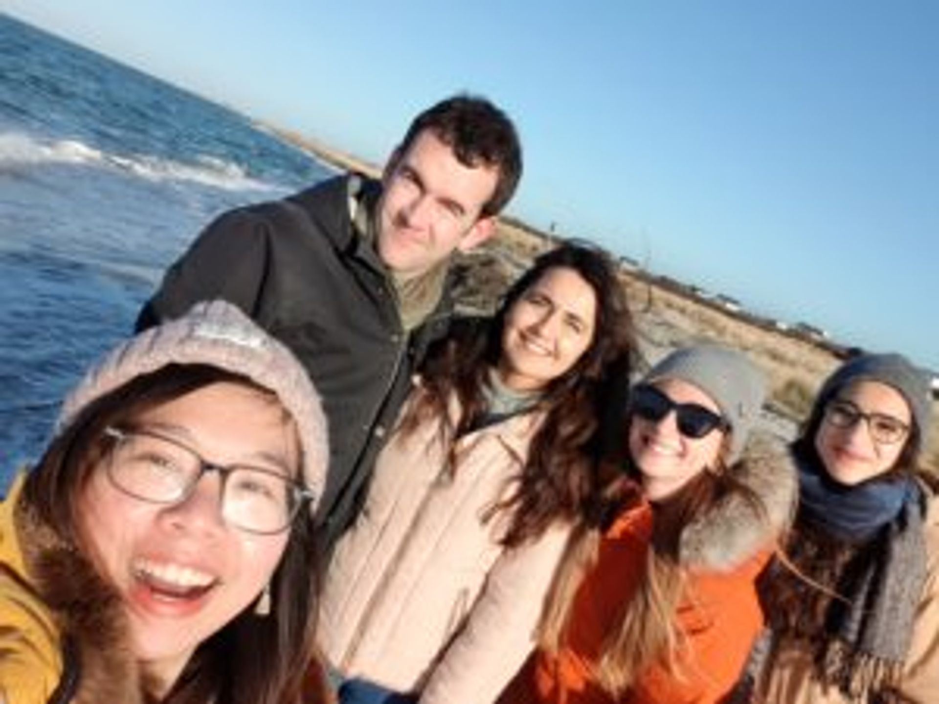 Nguyen and friends at the beach.
