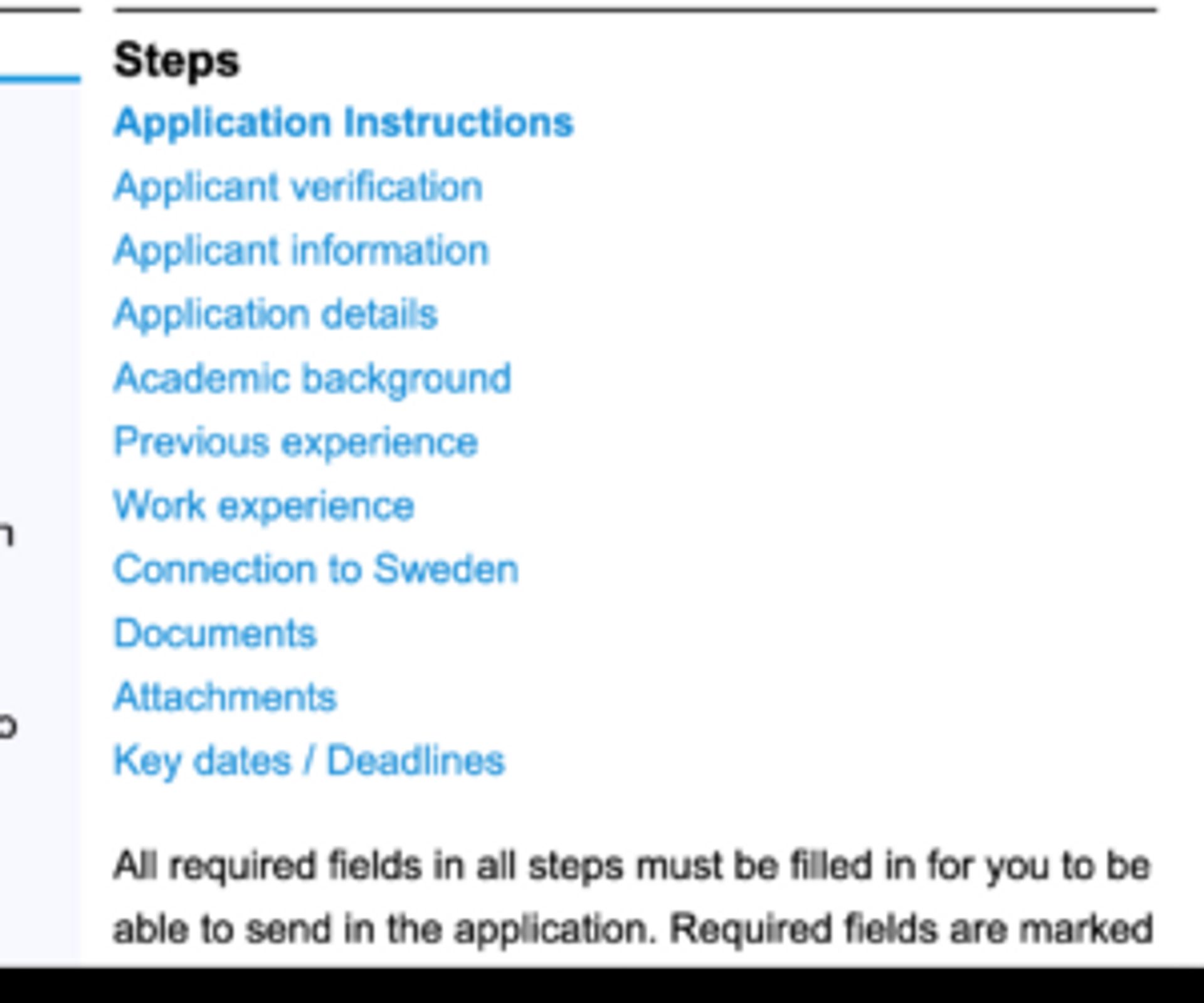 Screenshot showing application instructions.