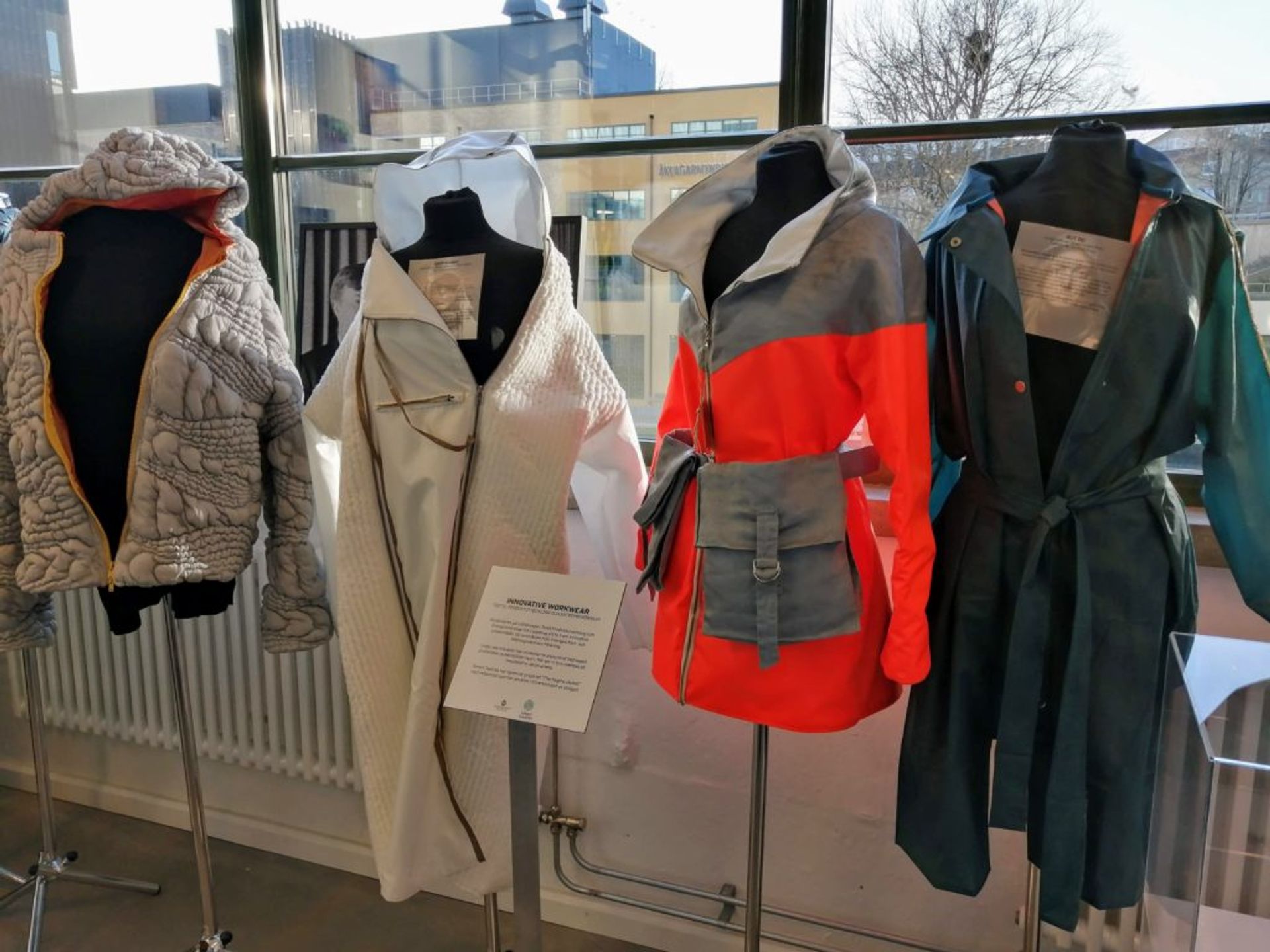 Jackets made out of different materials.