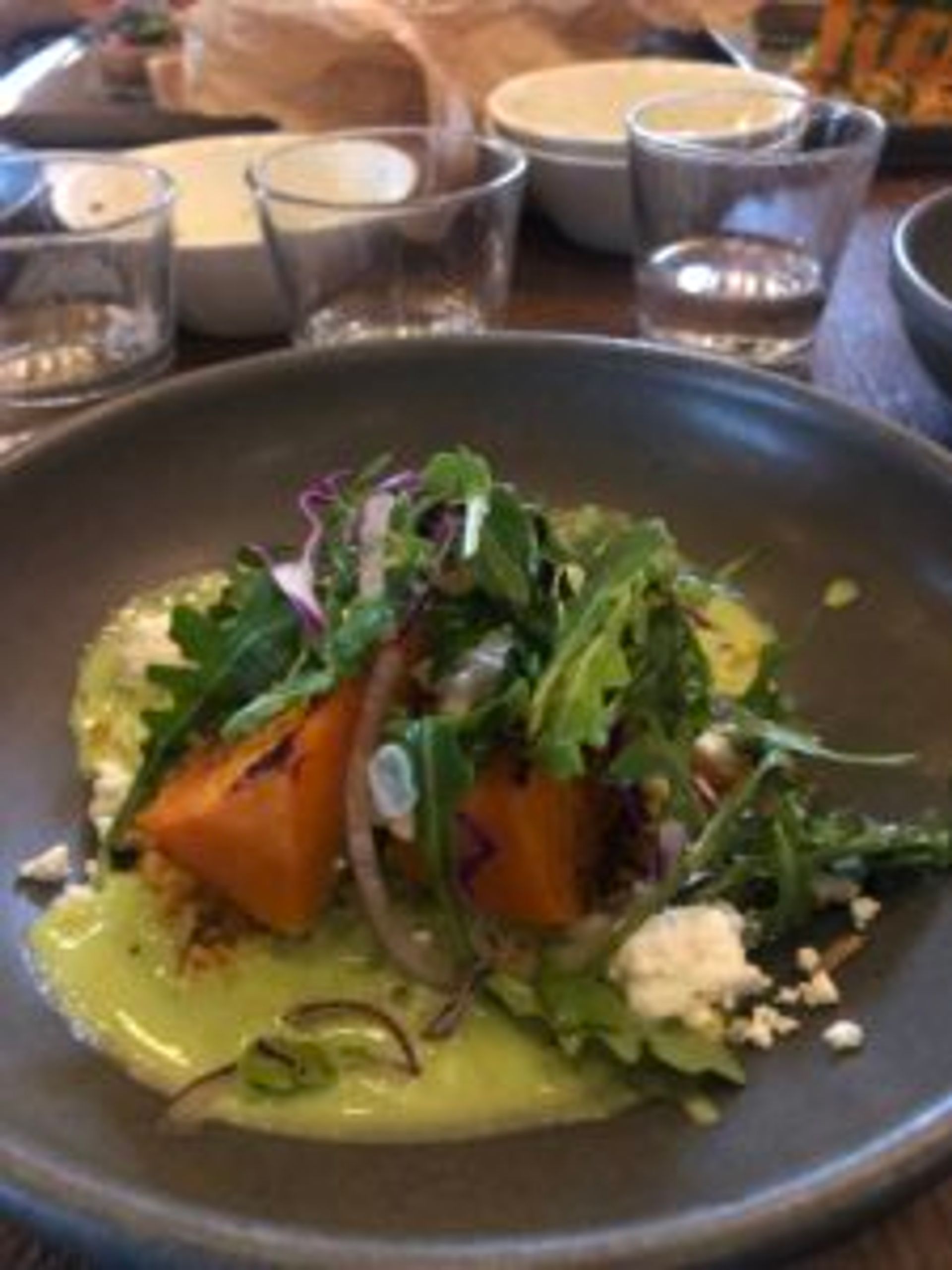 A plate of vegetarian food.